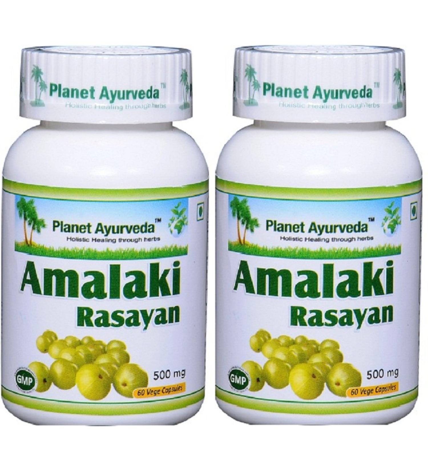 Planet Ayurveda Amlaki Rasayan 500mg Veg Capsules - 2 Bottles - Buy Online on GoSupps.com