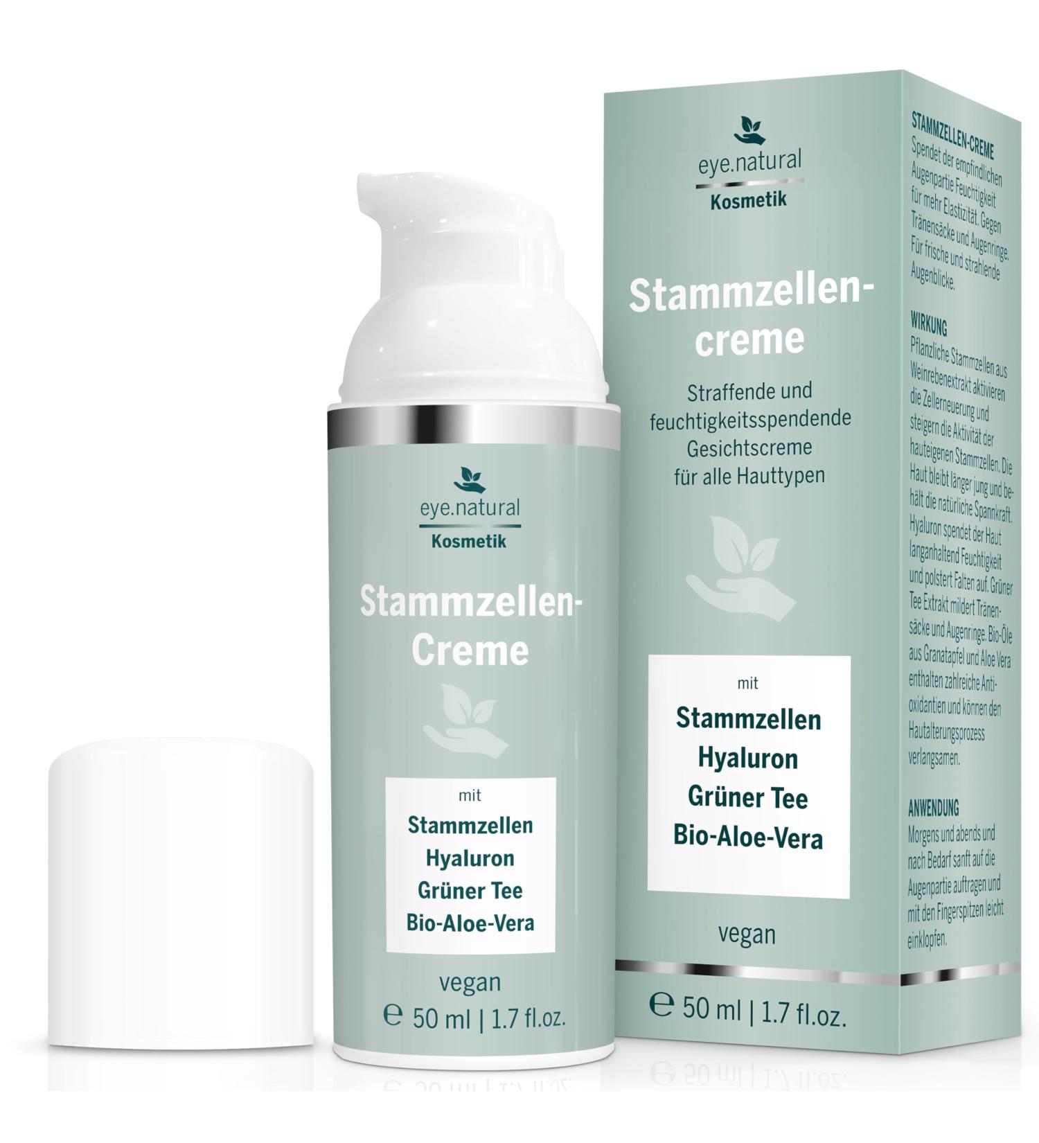 Buy Vegan Anti-Aging Eye Cream | Natural Organic Stem Cells Hyaluronic Acid & Green Tea Extract | 50ml for Wrinkles & Dark Circles - International Shipping - Buy Online on GoSupps.com