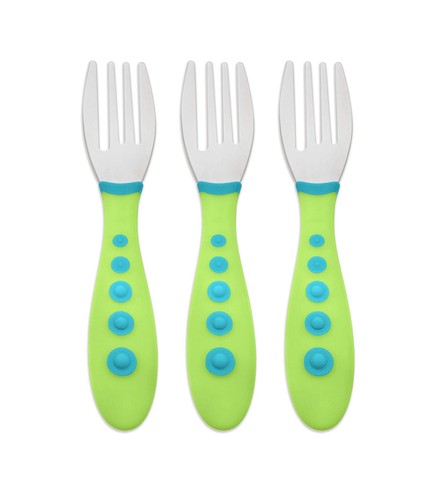 NUK Kiddy Cutlery Green 18+ Months 3 Toddler Forks