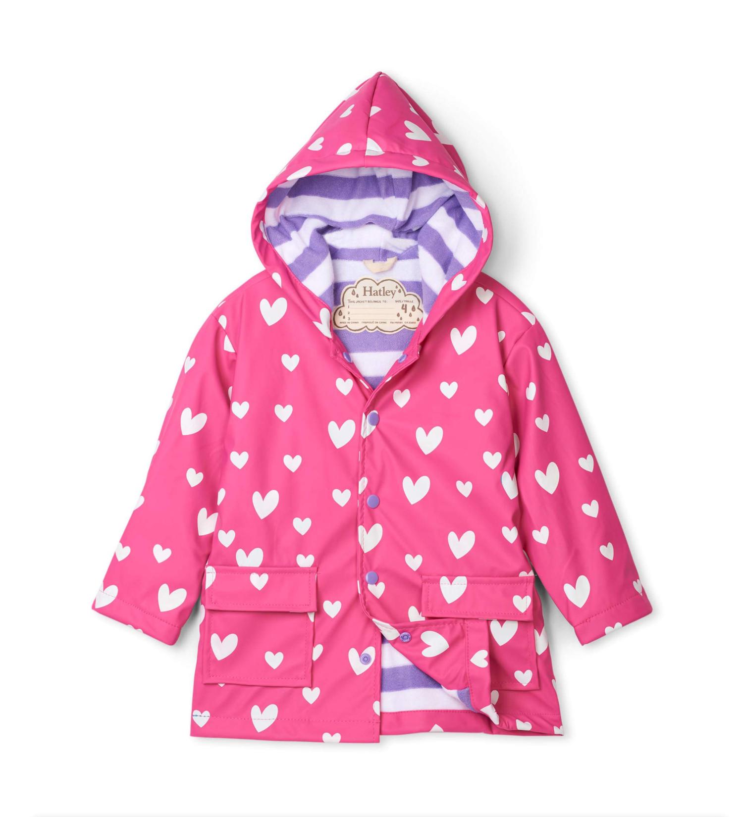 Hatley Girls' Sweethearts Colour Changing Raincoat - 2 Years - Buy Online on GoSupps.com