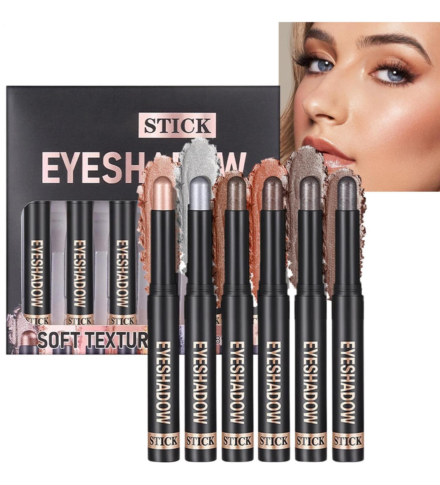 Eyeshadow Stick | 6 Pieces Eye Shadow Sticks Cream Texture - Matte Long Lasting Water Resistant Makeup Applicator for Women Girls Travel Evening Wedding - Buy Online on GoSupps.com