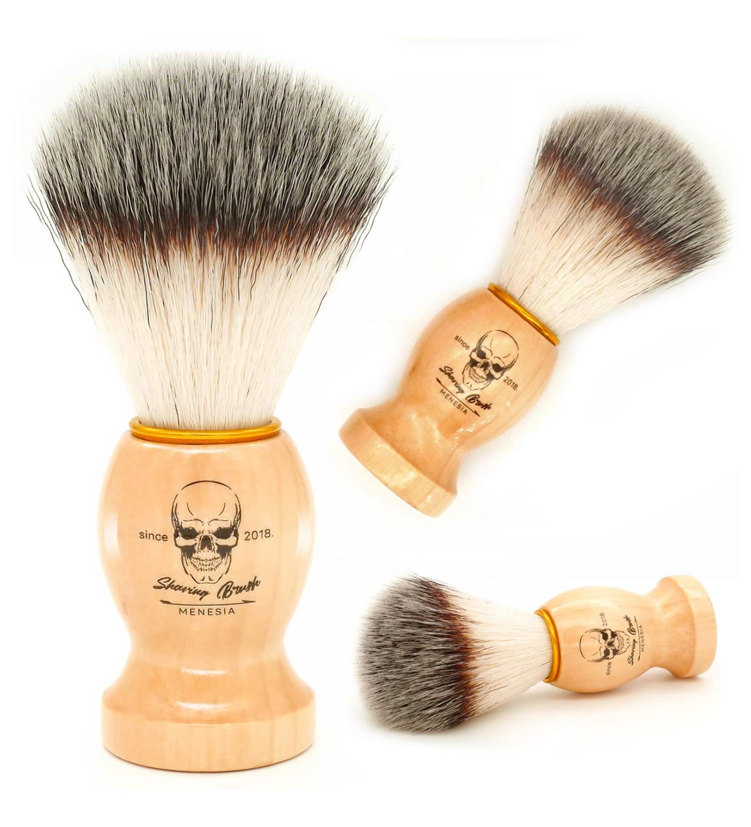 Menesia Skull Shaving Brush with Wood Handle | Men's Shave Cream & Soap Brush - Buy Online on GoSupps.com