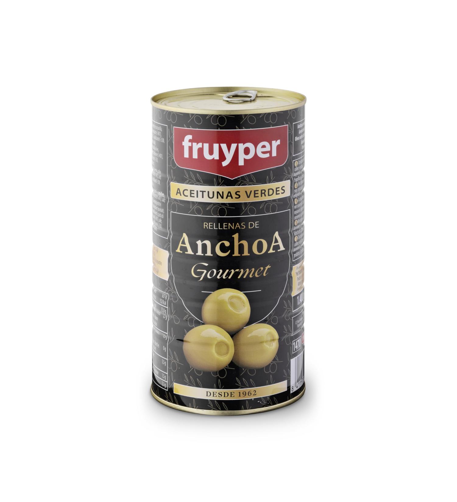 Pujado Solano Manzanilla Olives with Anchovy 1.4 Kg - Buy Online on GoSupps.com