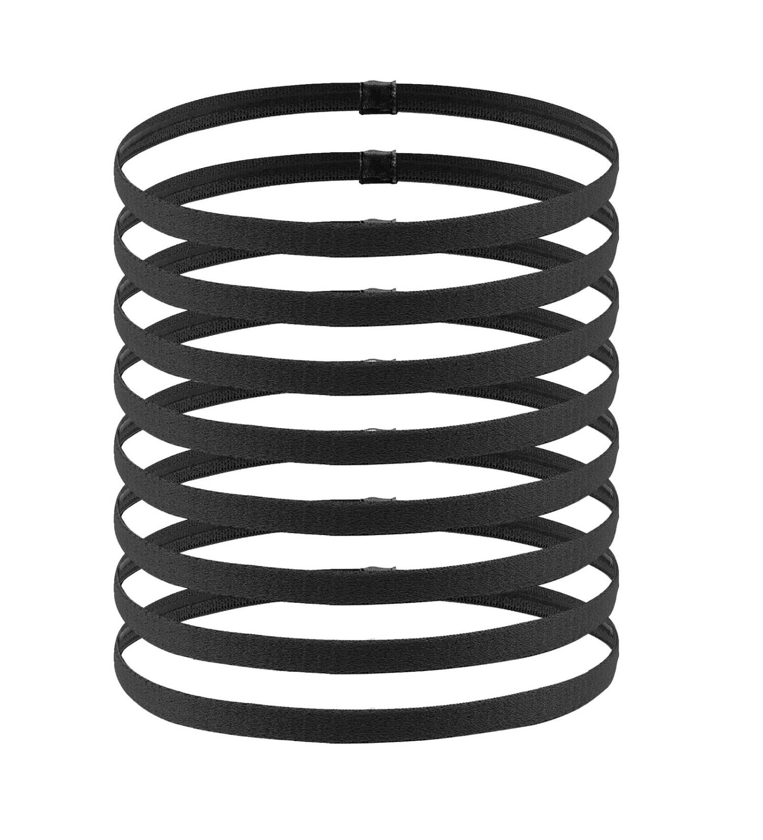 8 Pack Elastic Hair Bands for Men & Women - Sports Headbands for Football Yoga Running - Black Thin Hair Bands for Kids - Buy Online on GoSupps.com