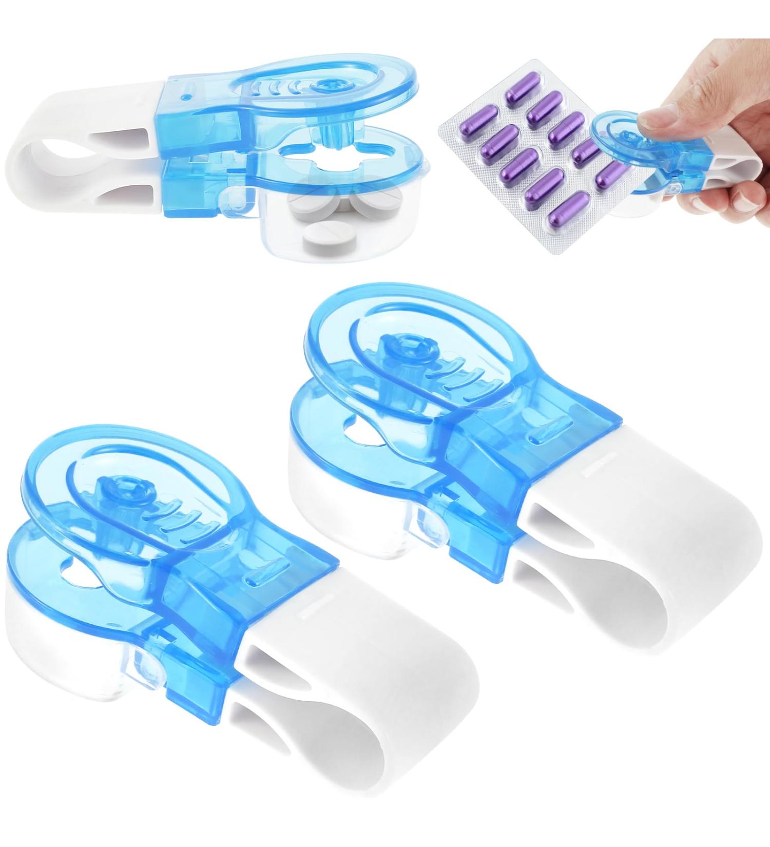 Txkrhwa 4Pcs Portable Pill Taker & Blister Pack Opener | Easy Remove Tool for Seniors & Disabled | Reusable Pill Box Gadgets - Buy Online on GoSupps.com