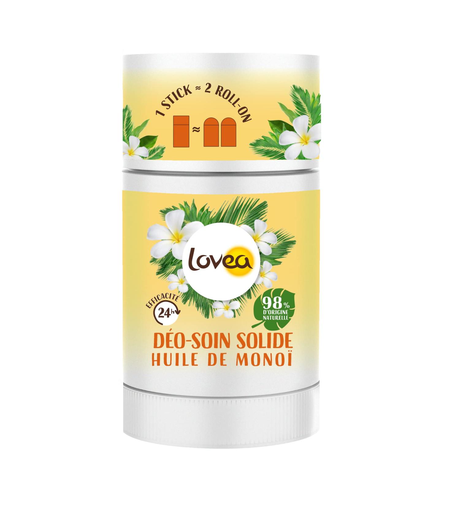 LOVEA - D o-Soin Solide - D odorant - Huile de Mono - Efficacit 24h - 98% d'Origine Naturelle - Sans Alcool - Vegan - Fabriqu en France - 50 g - Buy Online on GoSupps.com
