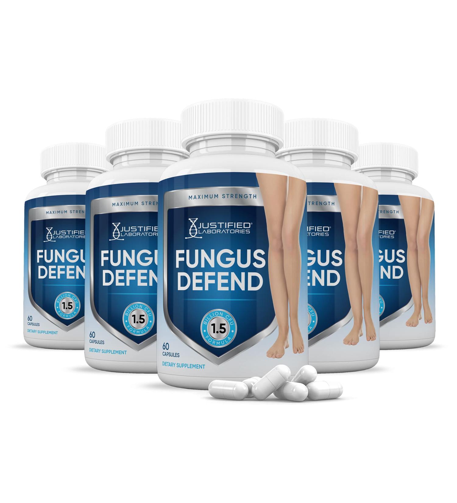 Justified Laboratories (5 Pack) Fungus Defend Pills 1.5 Billion CFU Probiotic 300 Capsules - Buy Online on GoSupps.com