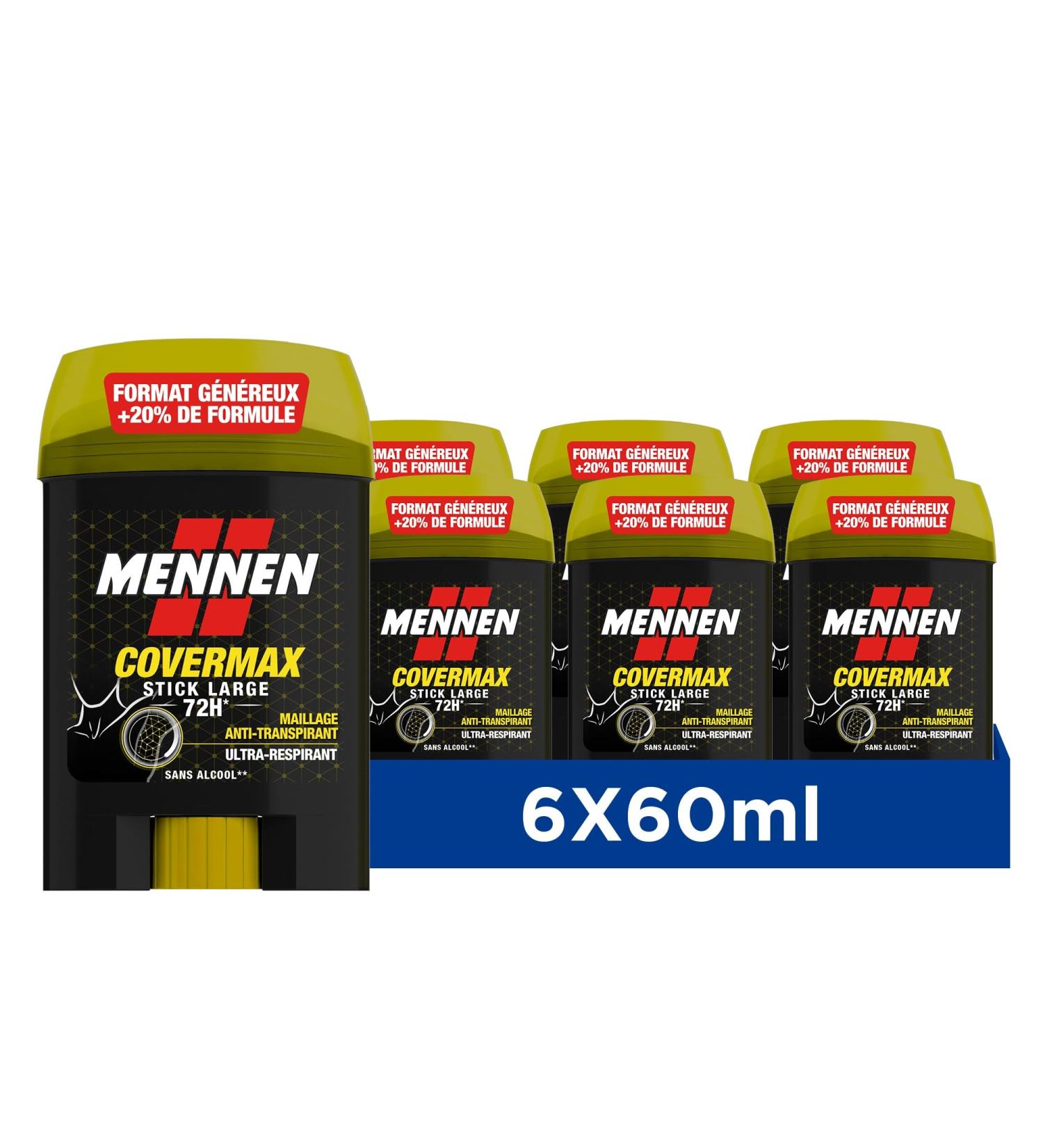 MENNEN COVERMAX Antiperspirant for men 72H large stick without alcohol - Pack of 6 - Buy Online on GoSupps.com