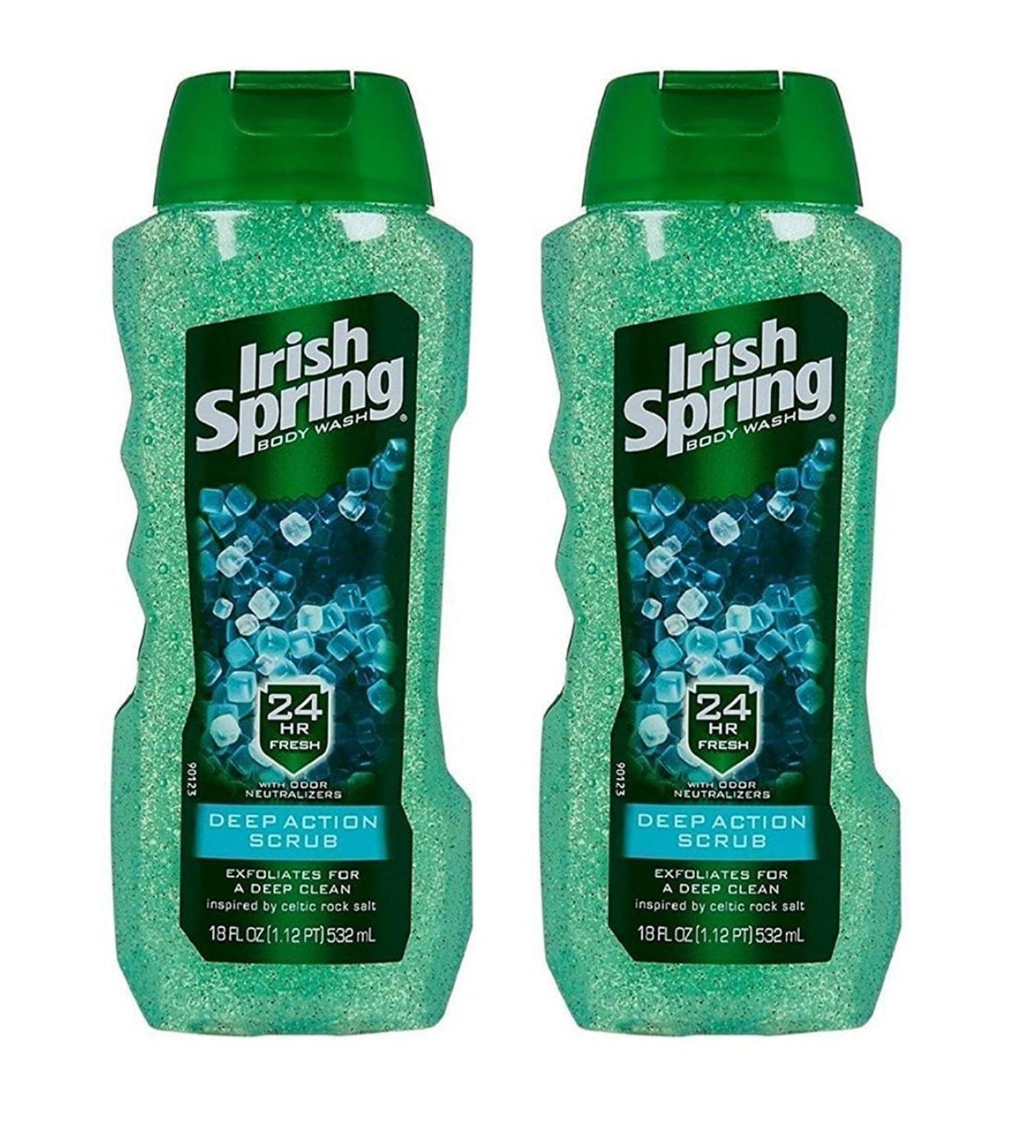 Irish Spring Deep Action Scrub Body Wash - 18 Fl Oz (Pack of 2) - Buy Online on GoSupps.com