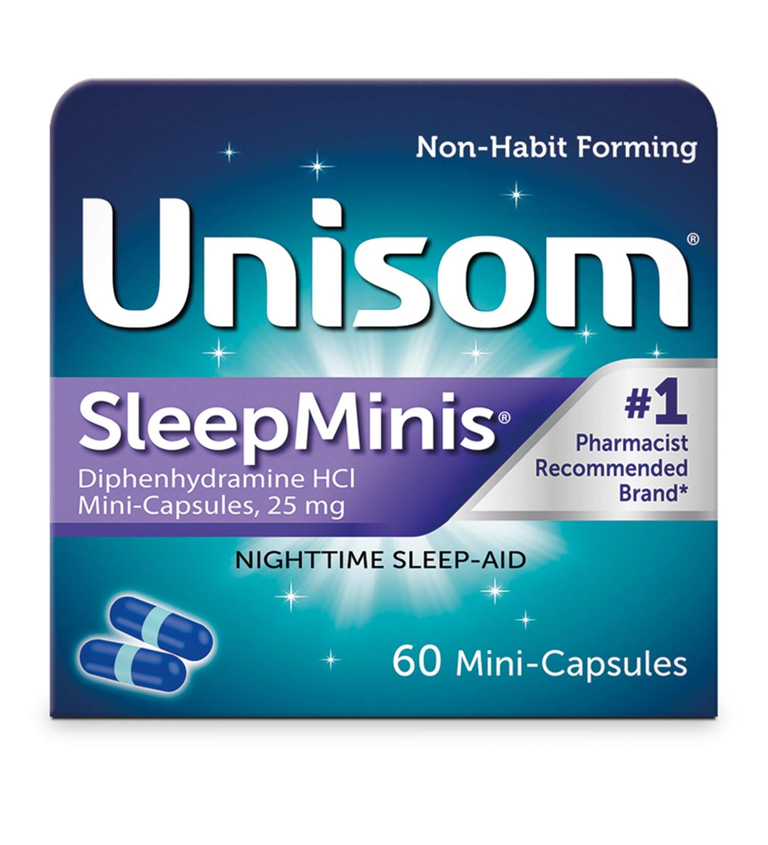 Buy Unisom SleepMinis Nighttime Sleep Aid - Diphenhydramine HCI 60 Mini-Capsules for Better Sleep - Fast International Shipping - Buy Online on GoSupps.com