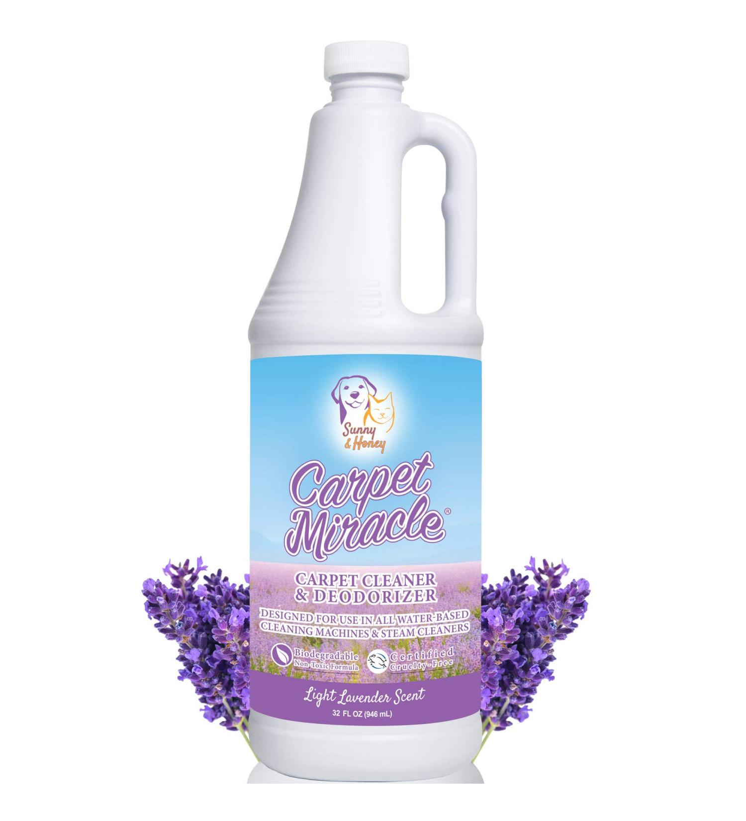 Carpet Miracle Lavender 32 Fl Oz - Deep Stain & Odor Remover for Machine Use - Rug, Upholstery, and Carpet Cleaner - Light Lavender Scent - Pack of 1 - Buy Online on GoSupps.com