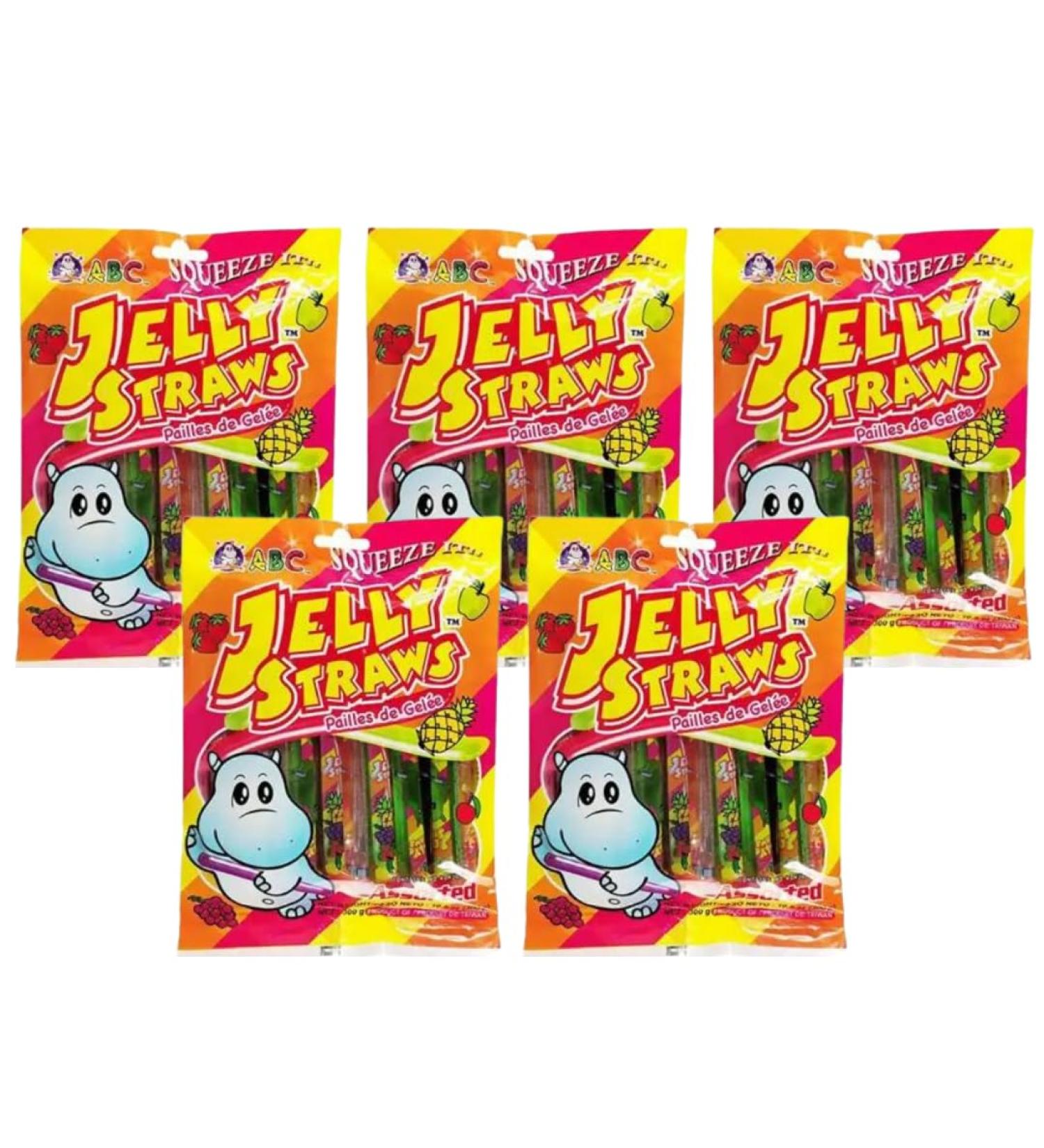 Candy Box Fruit rubber sticks abc hippo - jelly fruit strips - Challenge Long Jellys - Kaubonbon rods - Soft cause with fruit - 1500 ml 5 pieces 300 g (5 Pack) Animal