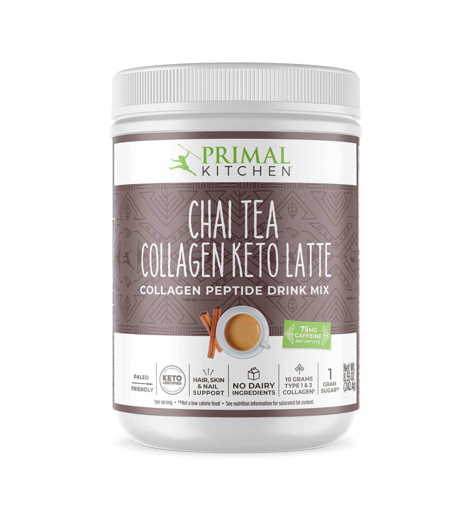 Primal Kitchen Collagen Keto Latte Chai Tea - 8.55 oz (242.4 g) | Low Carb Protein Boost - Buy Online on GoSupps.com