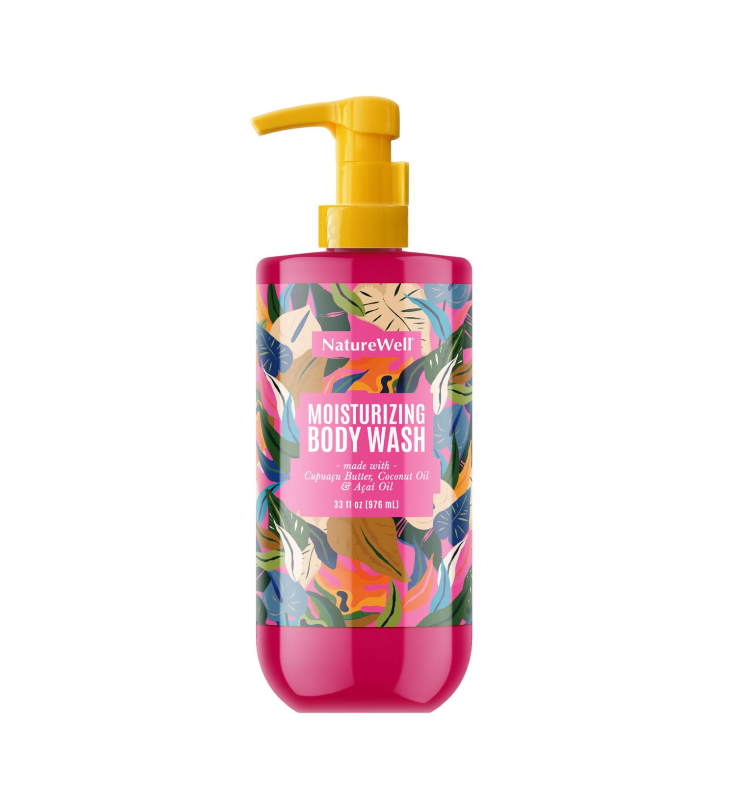 NATURE WELL Moisturizing Body Wash - Creamy Hydrating Cleanser with Brazilian Nut Scent - 33 oz - Intense Hydration for All Skin Types - Buy Online on GoSupps.com