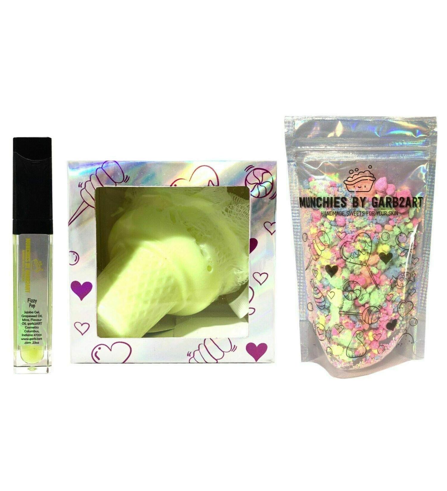 garb2ART Bath Gift Set - Handmade in USA, Fizzies, Pop Rocks, Soap, Lipstick - Perfect for Bubble Spa Bathing, Moisturizes Dry Skin - Birthday/Mother's Day Gift - Buy Online on GoSupps.com
