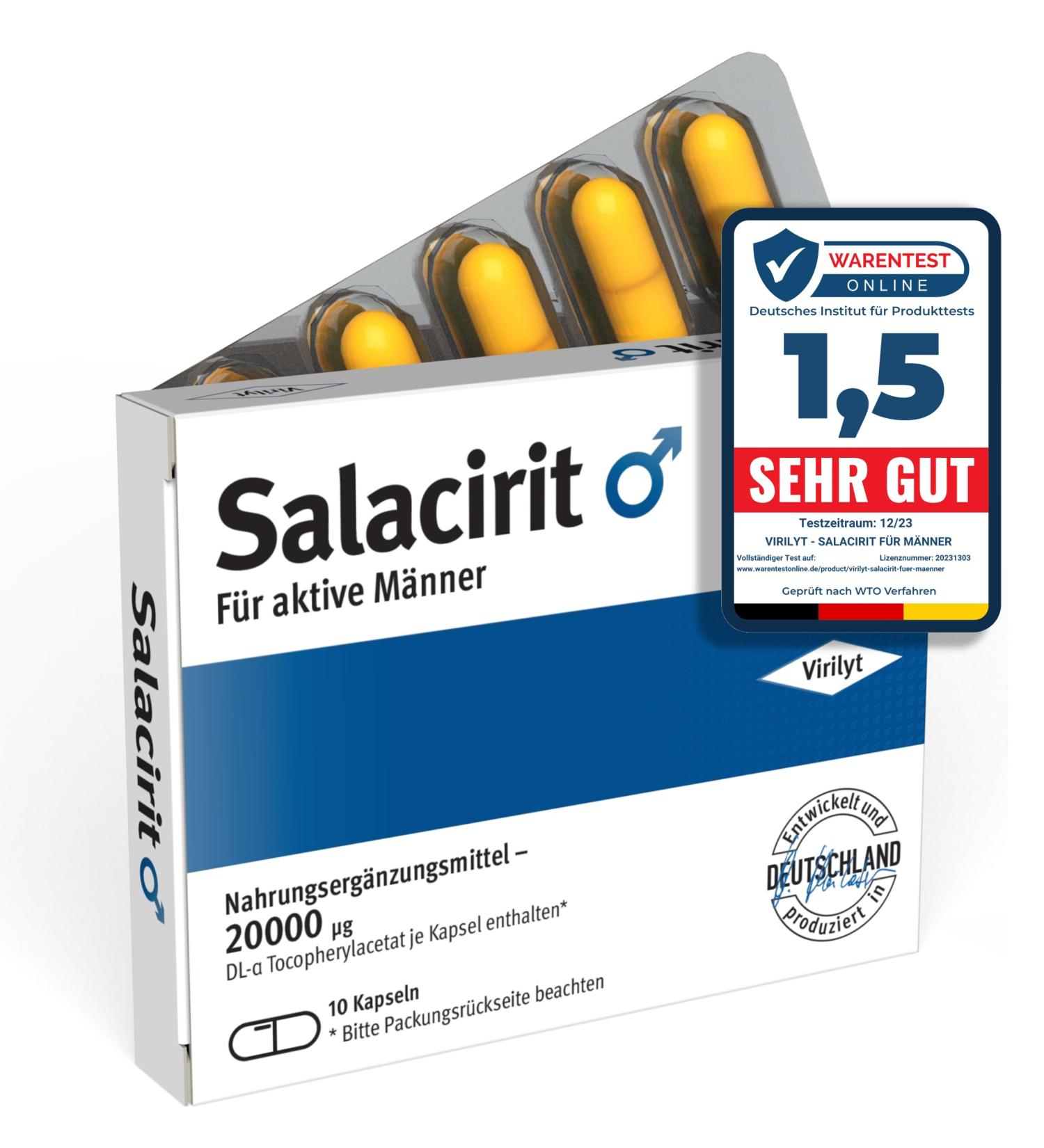 Virilyt Salacirit High Dose 10 Capsules for Active Men | Natural Ingredients with Maca L-Arginine & Zinc | Made in Germany - Buy Online on GoSupps.com