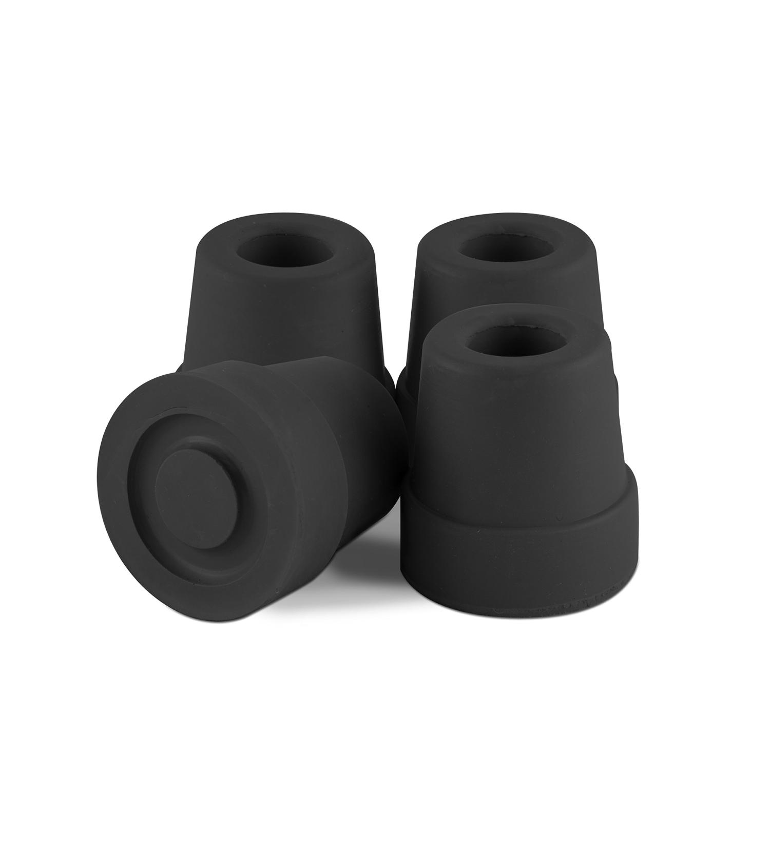 Essential Medical Supply Replacement Quad Cane Tips, Black, 1/2 Inch 1/2" Black