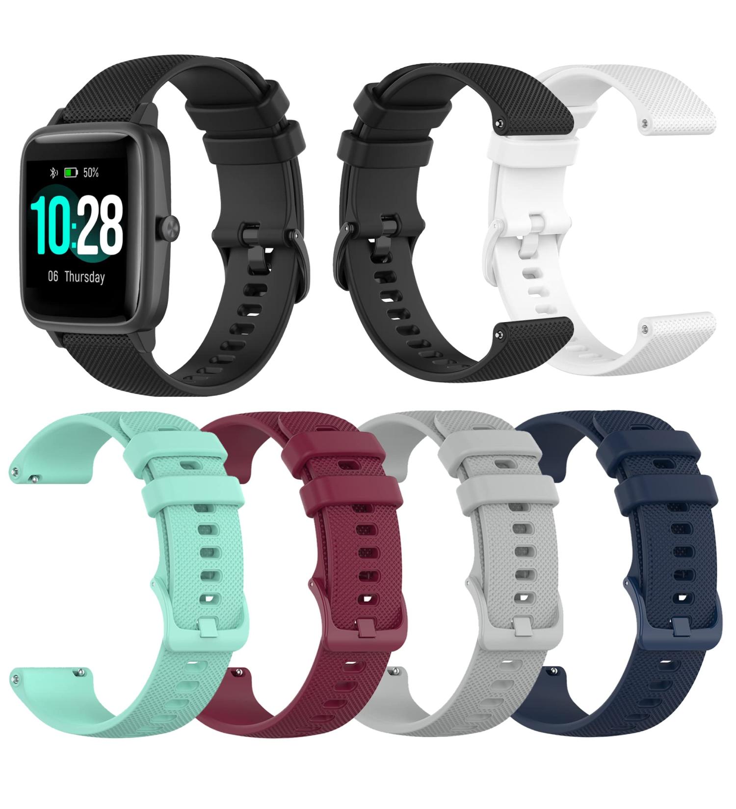 6-Pack Silicone Bands for Letsfit ID205L ID205S Smart Watch - Replacement Soft Straps for Women & Men in Multicolor - Buy Online on GoSupps.com