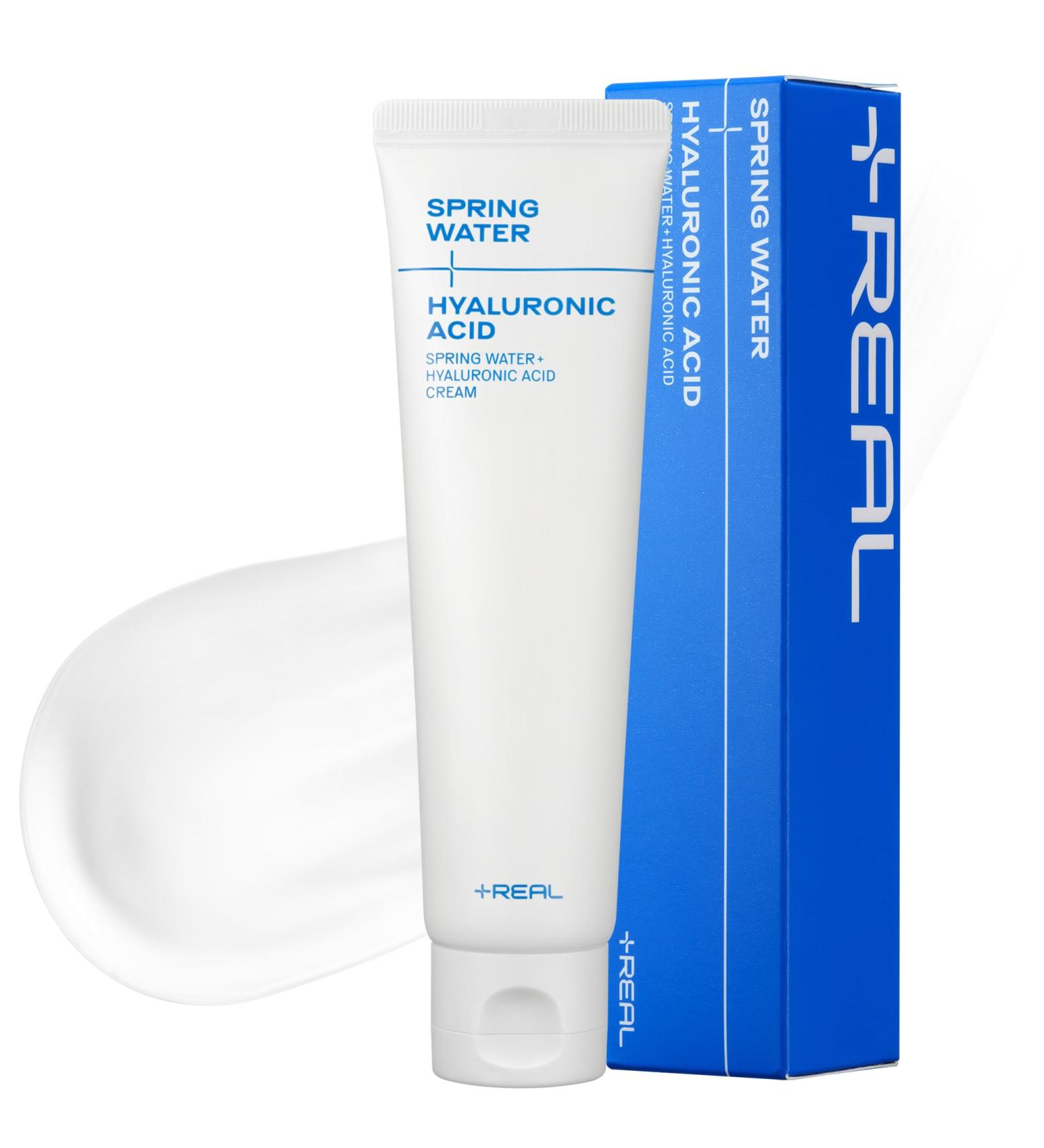 PLUSREAL Spring Water + Hyaluronic Acid Cream | Lightweight Fragrance-Free Deep Hydrating Face Moisturizer for Sensitive Skin | Korean Skincare | 2.02 fl.oz - Buy Online on GoSupps.com