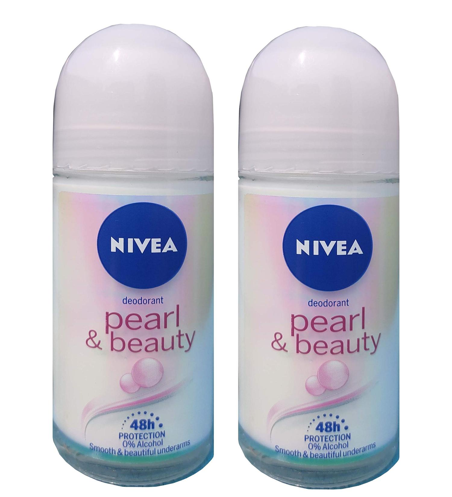 Nivea Pearl Beauty Roll On For Women 50Ml (Pack Of 2)