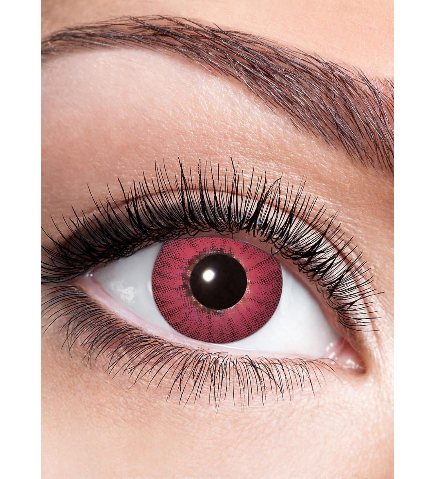 Red Iris Contact Lens - Annual Prescription Colored Lens (-2 Dioptria) for Halloween & Theme Parties - 1 Piece - Buy Online on GoSupps.com