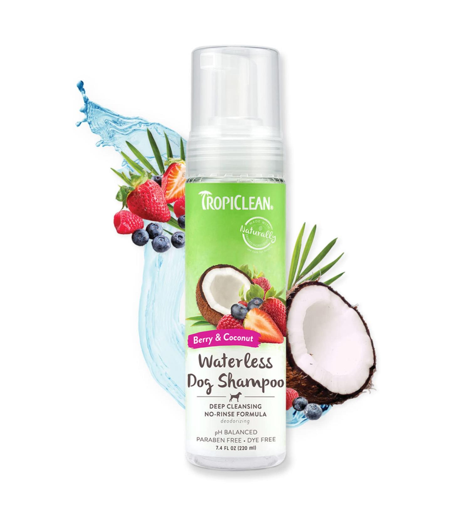TropiClean Deep Cleansing Waterless Dog Shampoo 7.4oz | Made in USA | Moisturizing & Refreshing Berry Coconut Scent | No Rinse Dry Shampoo - Buy Online on GoSupps.com
