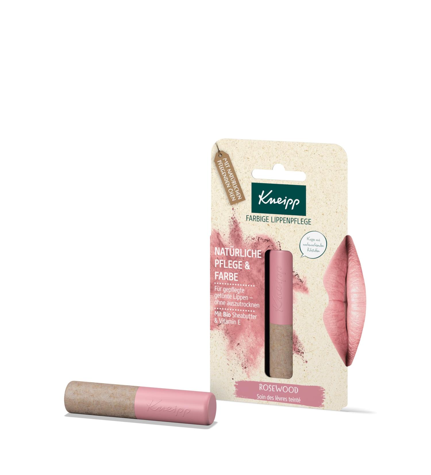 Kneipp Rosewood Lip Care natural care and color with organic shea butter and vitamin E 35 g - Buy Online on GoSupps.com