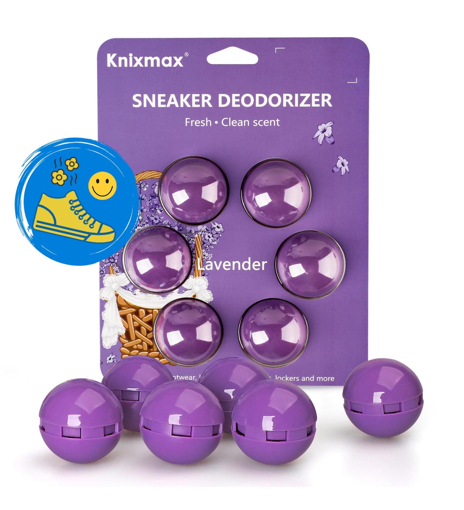 Shoe Deodorizer Balls 6 Pack Trainer Deodoriser Odours Eliminator for Gym Bag Sneaker Wardrobe Car Air Freshener Purple Lavender Scent - Buy Online on GoSupps.com