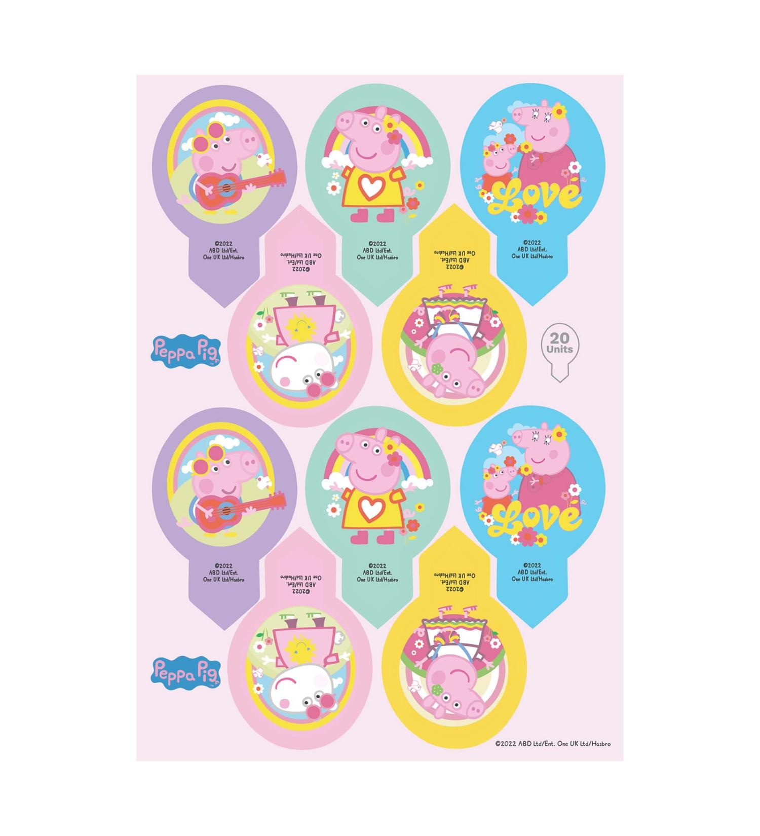 Dekozauber24 Edible Picks Peppa Pig - 20 Cake Decoration Pins for Muffins & Cupcakes | 6.5 x 4 cm | International Shipping Available - Buy Online on GoSupps.com