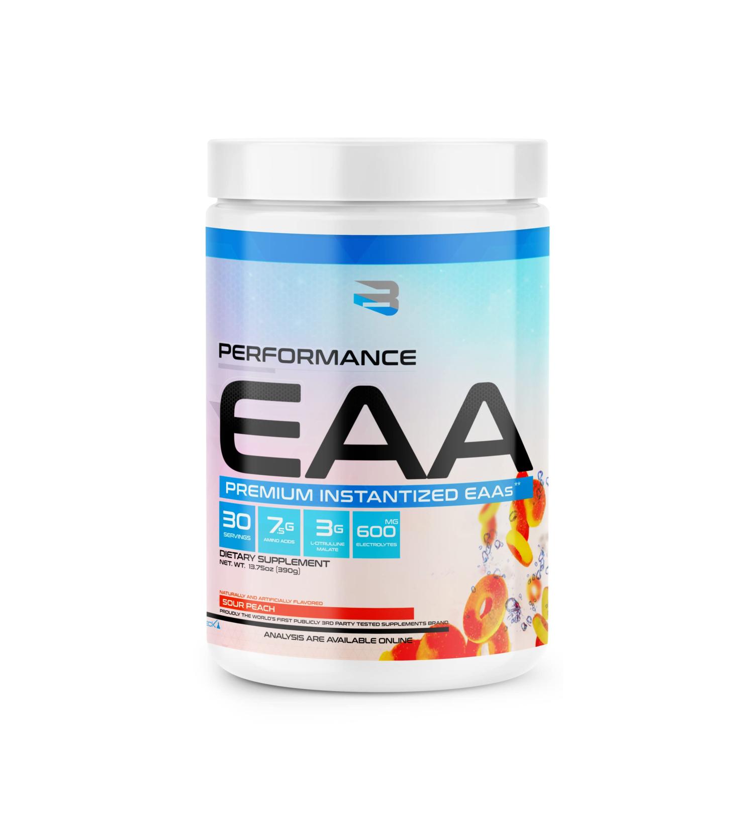 EAA - Essential Amino Acids Formula | Boost Muscle Recovery Performance & Hydration | Sugar-Free & Delicious Flavors Available! (Sour Peach)