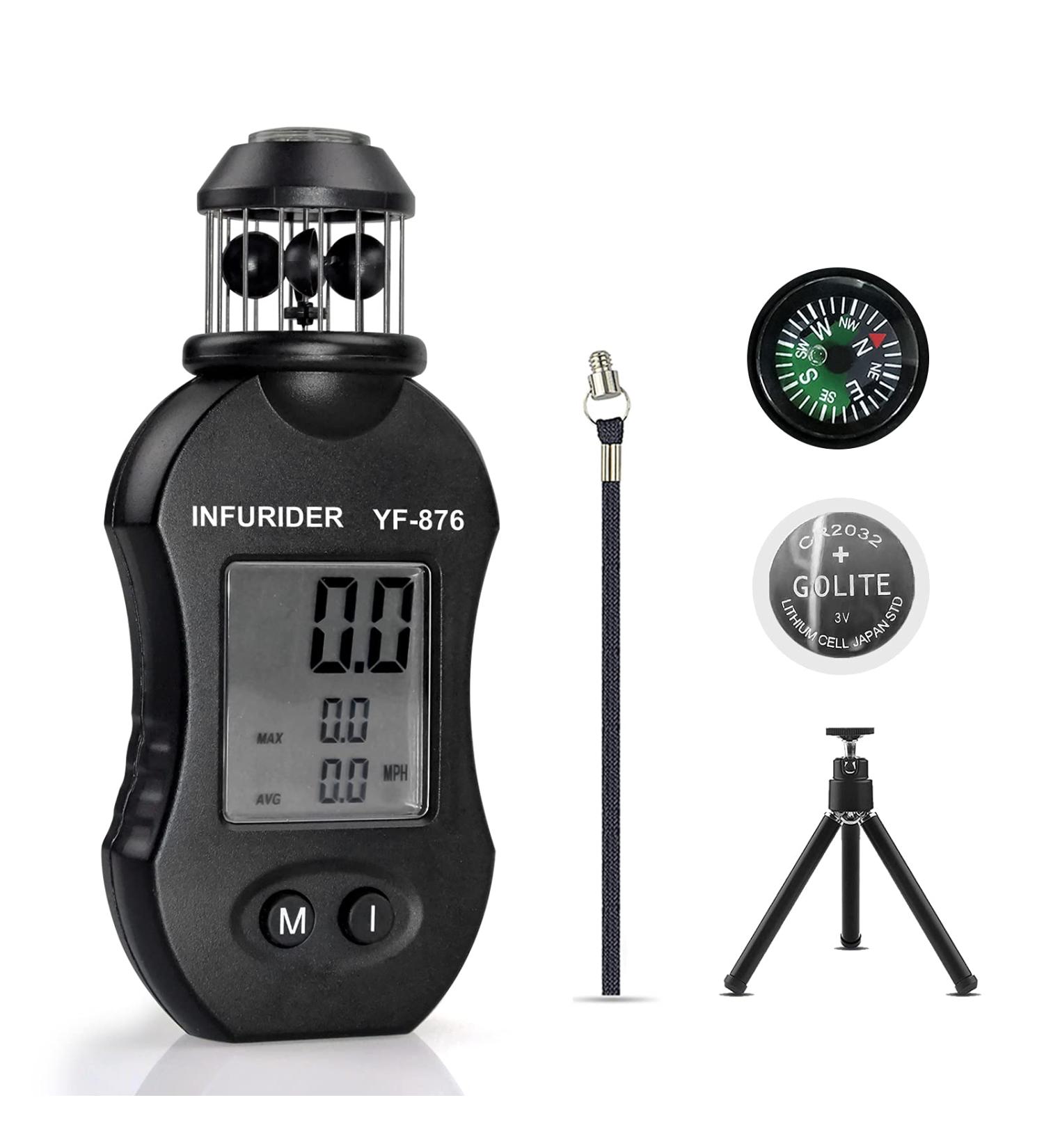 Handheld Wind Measuring Device - Infurider YF-876 Digital Anemometer for Outdoor Activities HVAC & Drones | Accurate Wind Speed & Compass - Buy Online on GoSupps.com