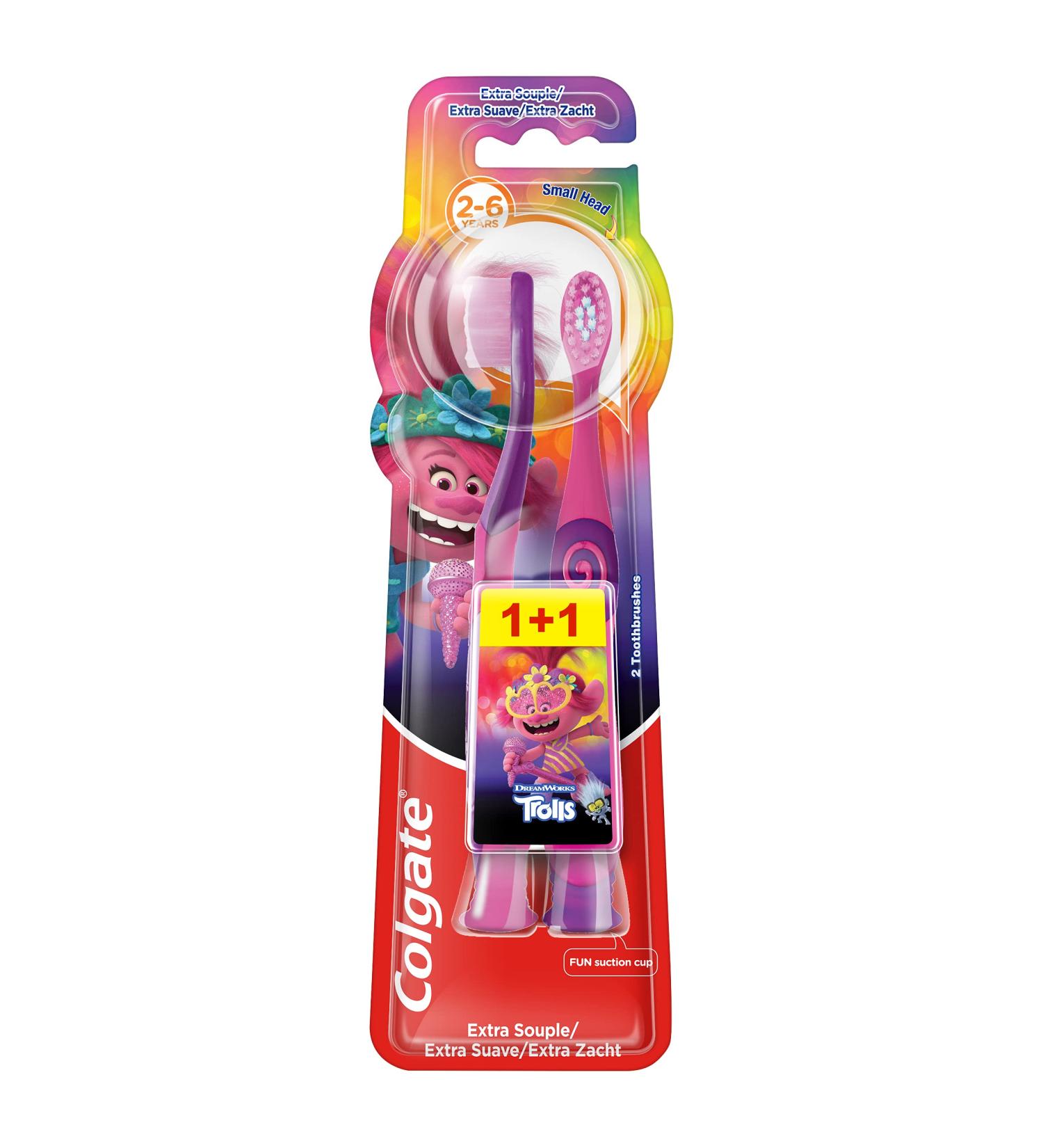 Colgate Smiles Oral Care Toothbrush Duo for Kids 2-6 Years - Pack of 4 Assorted | International Shipping - Buy Online on GoSupps.com