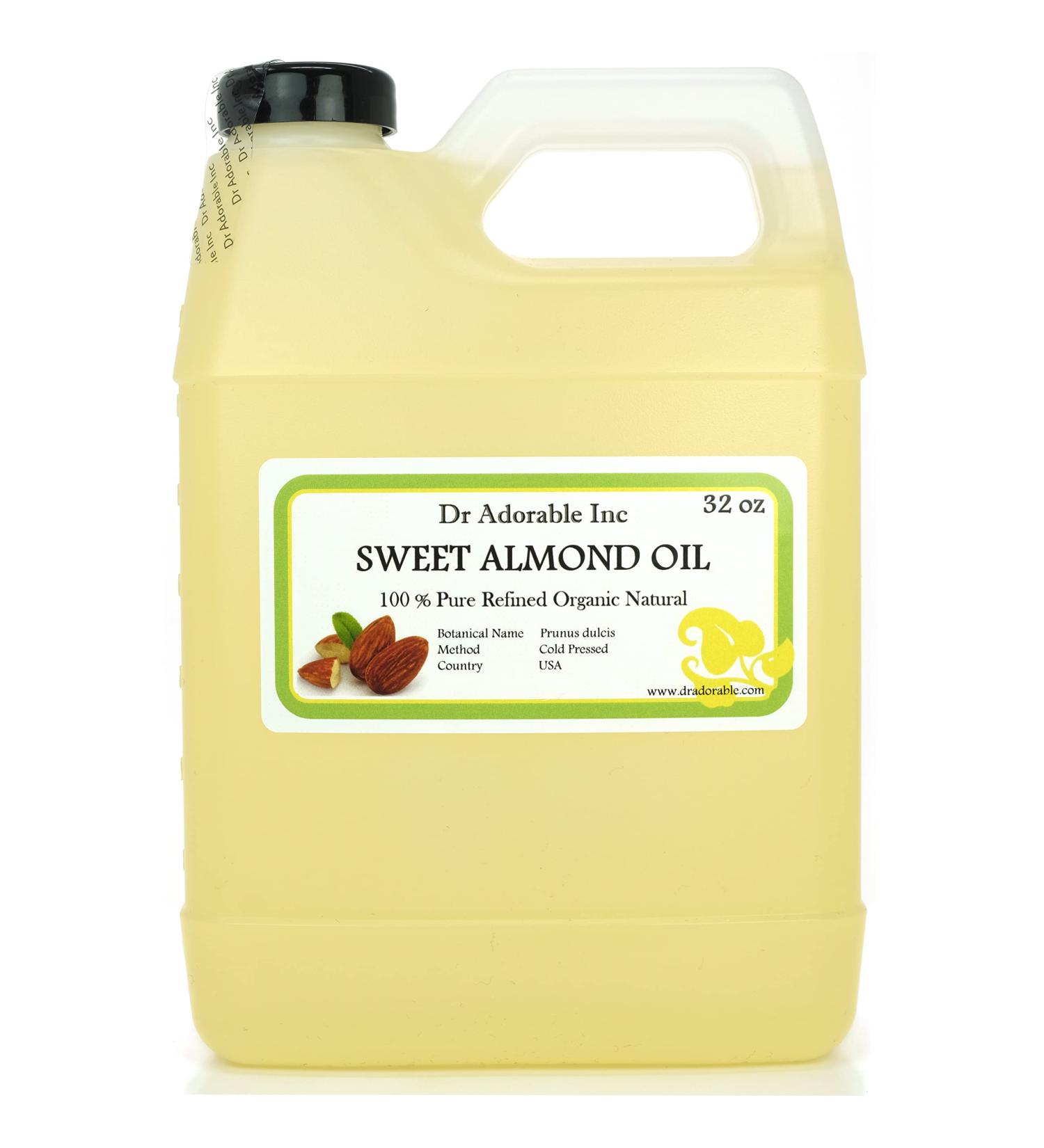 Organic Pure Cold Pressed Sweet Almond Oil by Dr.Adorable - 32 Oz/1 Quart - Buy Online on GoSupps.com