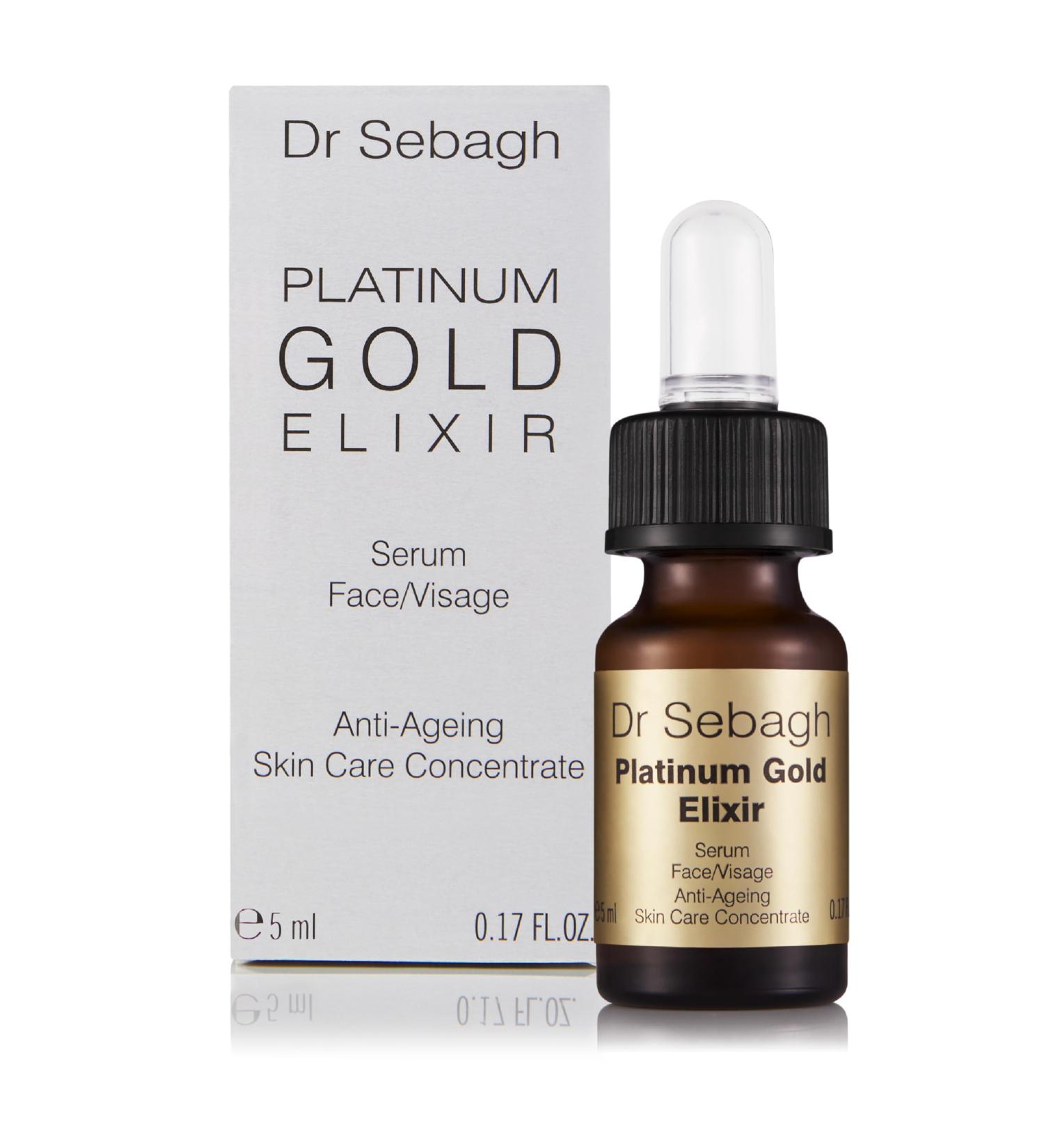 Dr Sebagh Platinum Gold Elixir Travel Size (0.17 fl oz) - Luxury Anti Aging Serum with 24K Gold & Platinum - Hydrating Facial Serum for Women & Men - Anti Wrinkle & Antioxidant Skin Care 0.17 Fl Oz (Pack of 1) - Buy Online on GoSupps.com