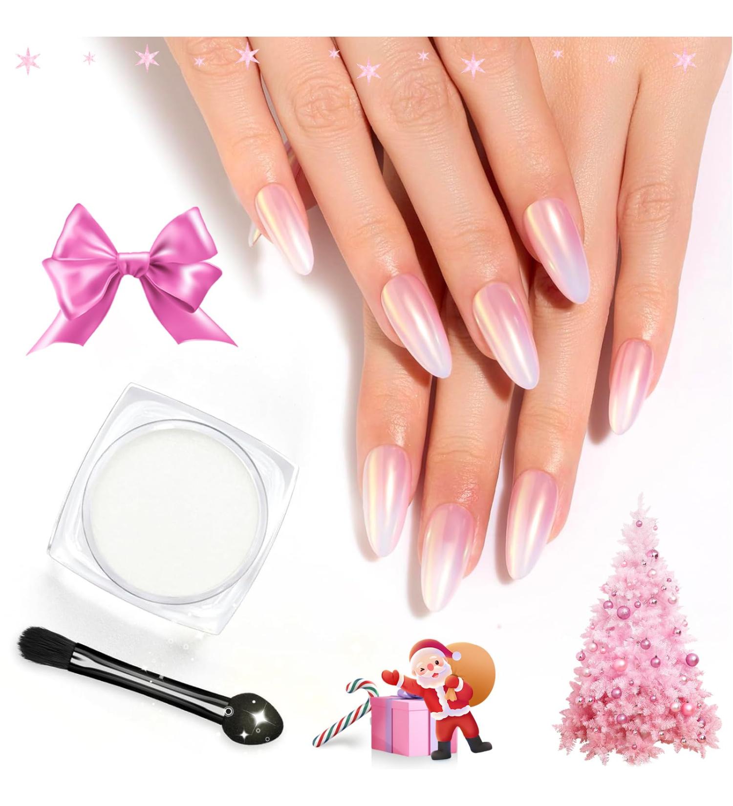 Beetles Gel Polish Chrome Powder - 1g/Jar White Pearl Mirror Effect with Sponge Stick - Nail Glitter Holographic Pigment for Girls - Unicorn Nail Art - Buy Online on GoSupps.com