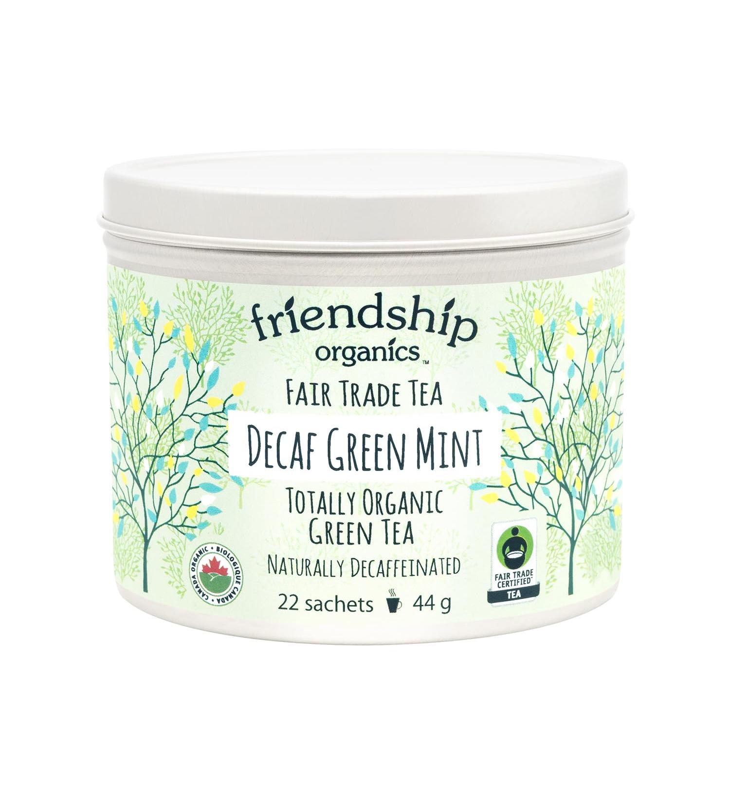 Friendship Organics Decaf Green Mint Tea Bags Organic and Fair Trade 22 Count 22 Count (Pack of 1) - Buy Online on GoSupps.com