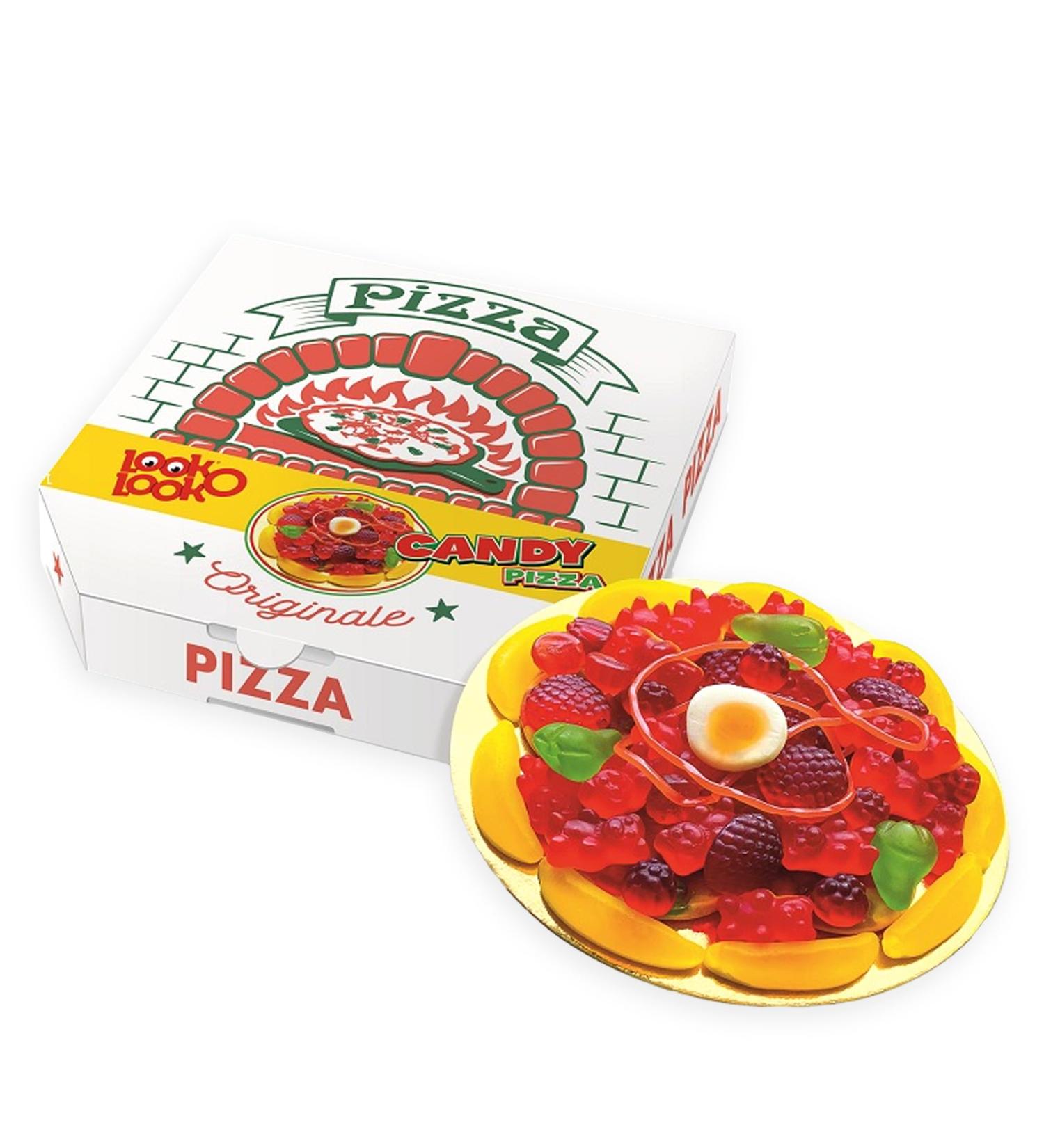 Look o Look Pizza de bonbons 300g Pizza sucr e avec guimauves fils acidul s et gommes fruit es en bo te pizza Cadeau rigolo pour anniversaires f tes d enfants et fans de sucreries - Buy Online on GoSupps.com