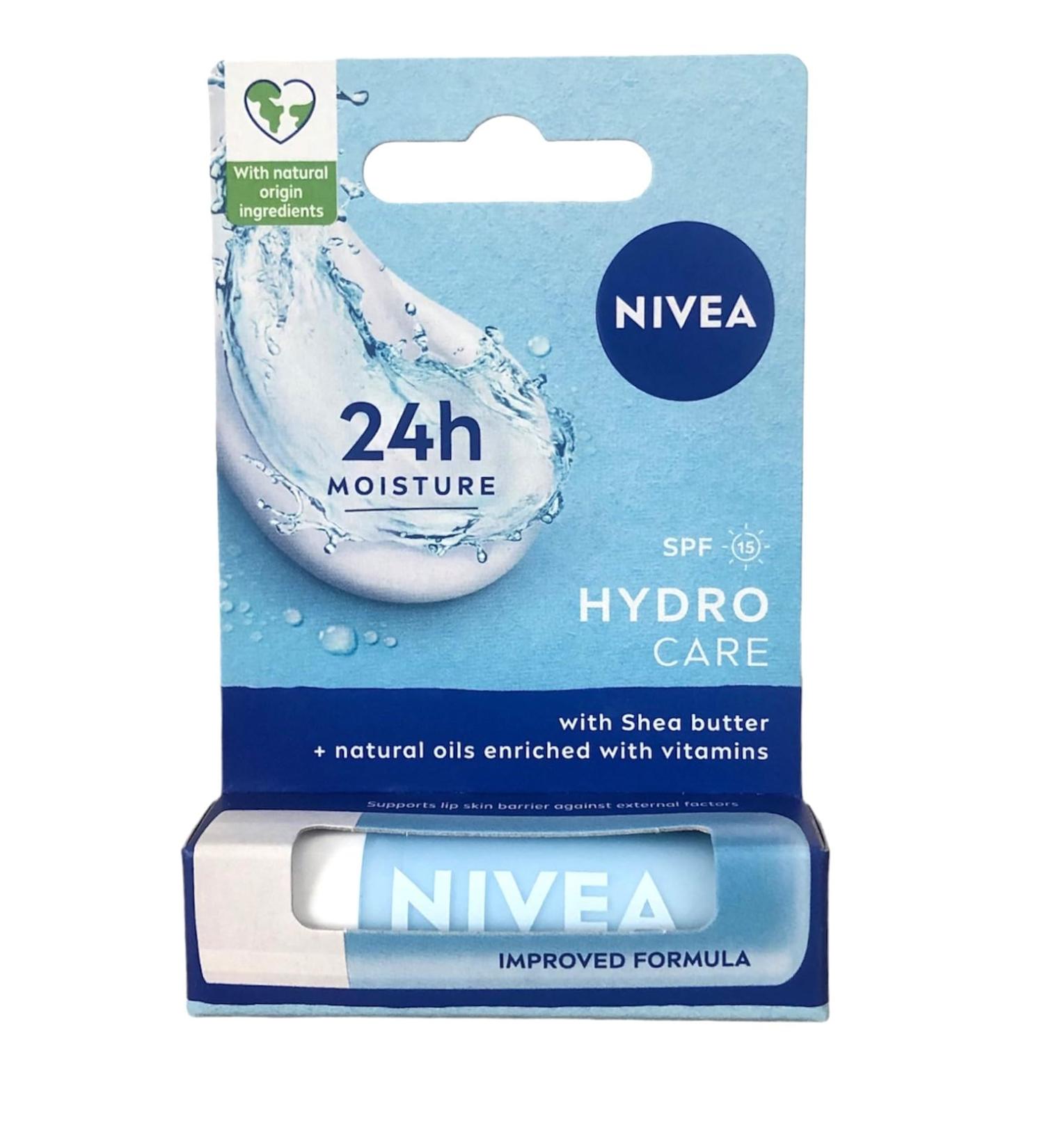 BEIERSDORF UK LTD NIVEA Hydro Care lip balm with SPF 15 48 g moisturizing lip balm with shea butter natural oils and vitamins provides 24 hours of moisture and protection lip care - Buy Online on GoSupps.com