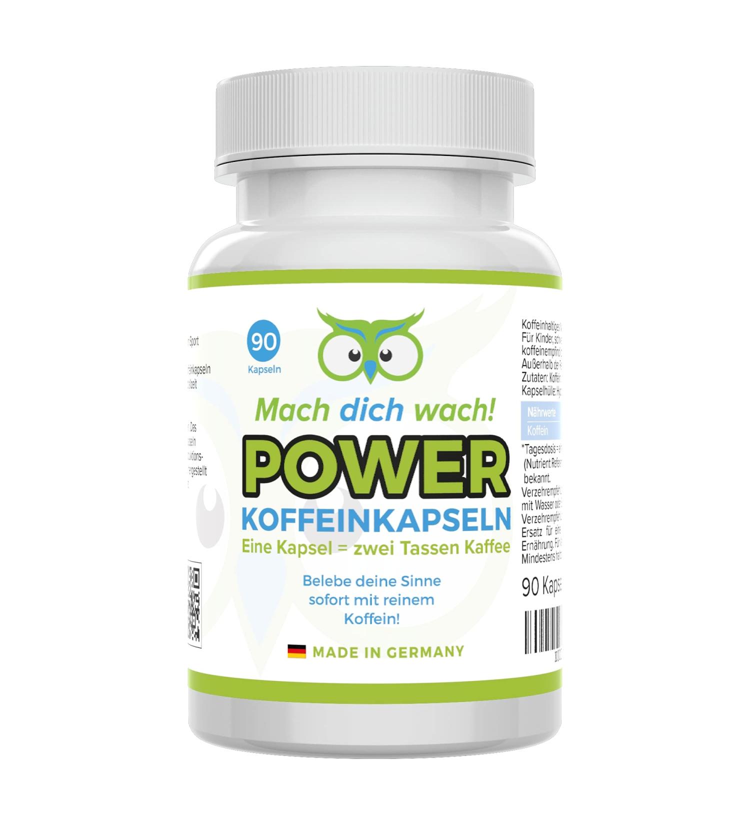 Caffeine Capsules 200mg - Vegan High-Dose No Additives - Quality from Germany - Small Easy-to-Swallow Capsules - Go Awake!  - Buy Online on GoSupps.com