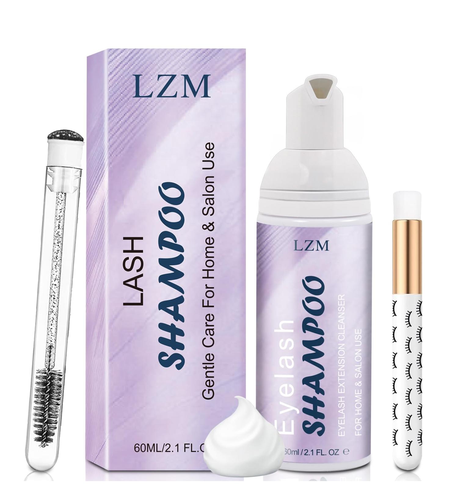LZM Lash Shampoo & Cleaner | 3-in-1 Lash Wash Kit for Eyelash Extensions | Oil-Free Foam Soap & Care - 60ml - Buy Online on GoSupps.com