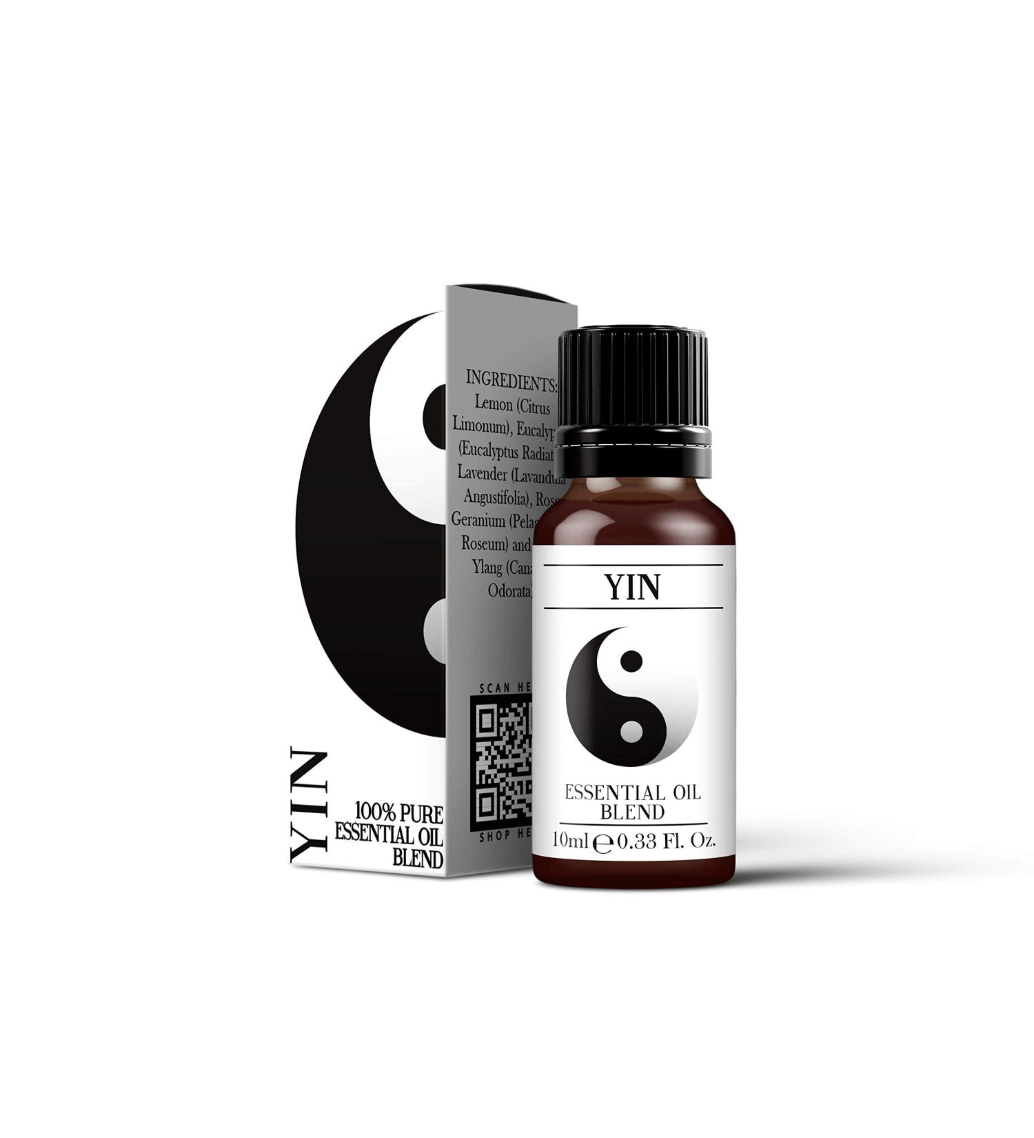 Mystix London | Yin Pure & Natural Essential Oil Blend 10ml - for Diffusers Aromatherapy & Massage Blends | Perfect as a Gift | Vegan GMO Free - Buy Online on GoSupps.com