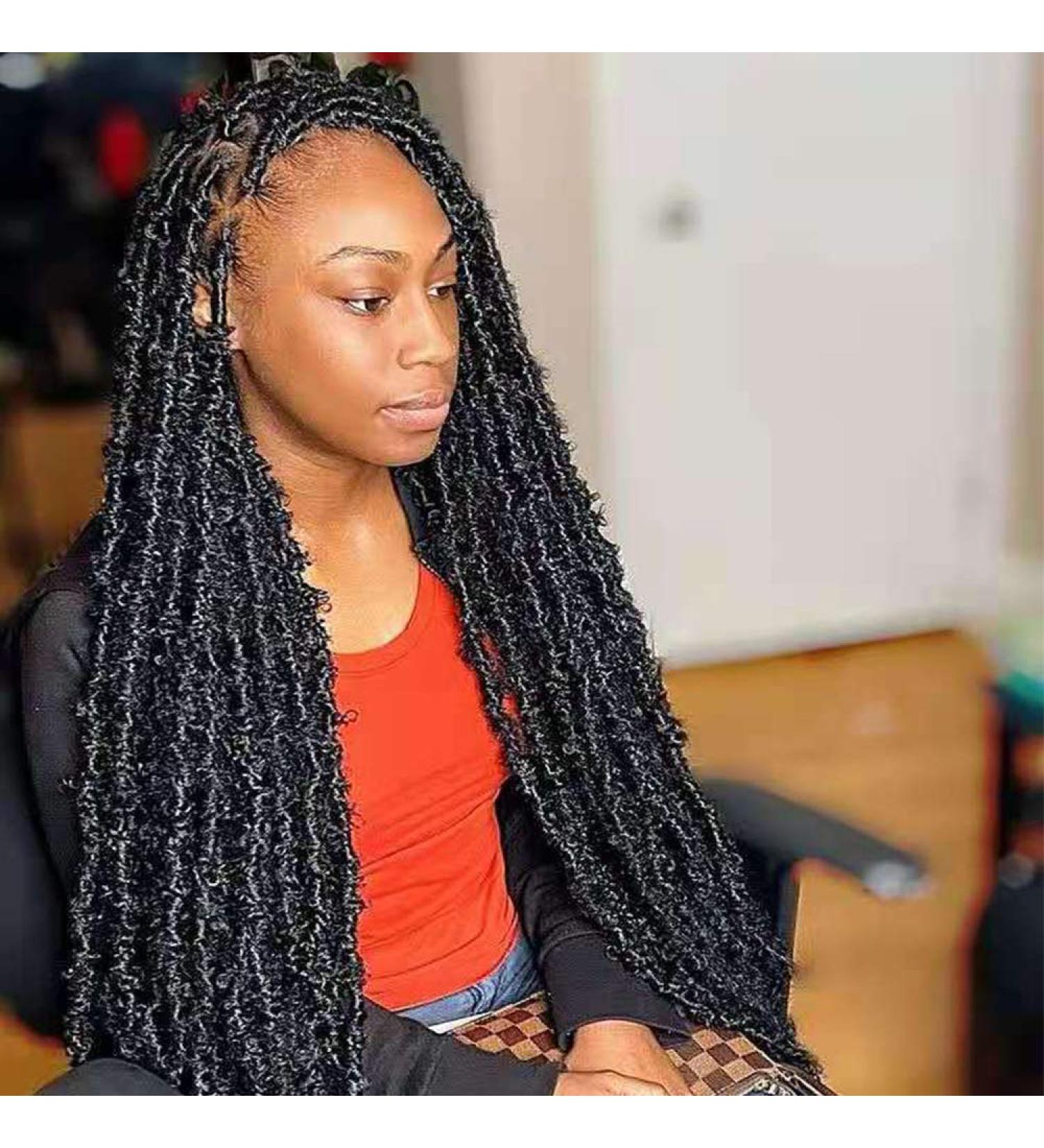 36 Inch Butterfly Locs Crochet Hair 5 Packs 1B - Distressed Faux Locs for Black Women - Pre-looped Boho Locs for Natural Messy Look - Buy Online on GoSupps.com