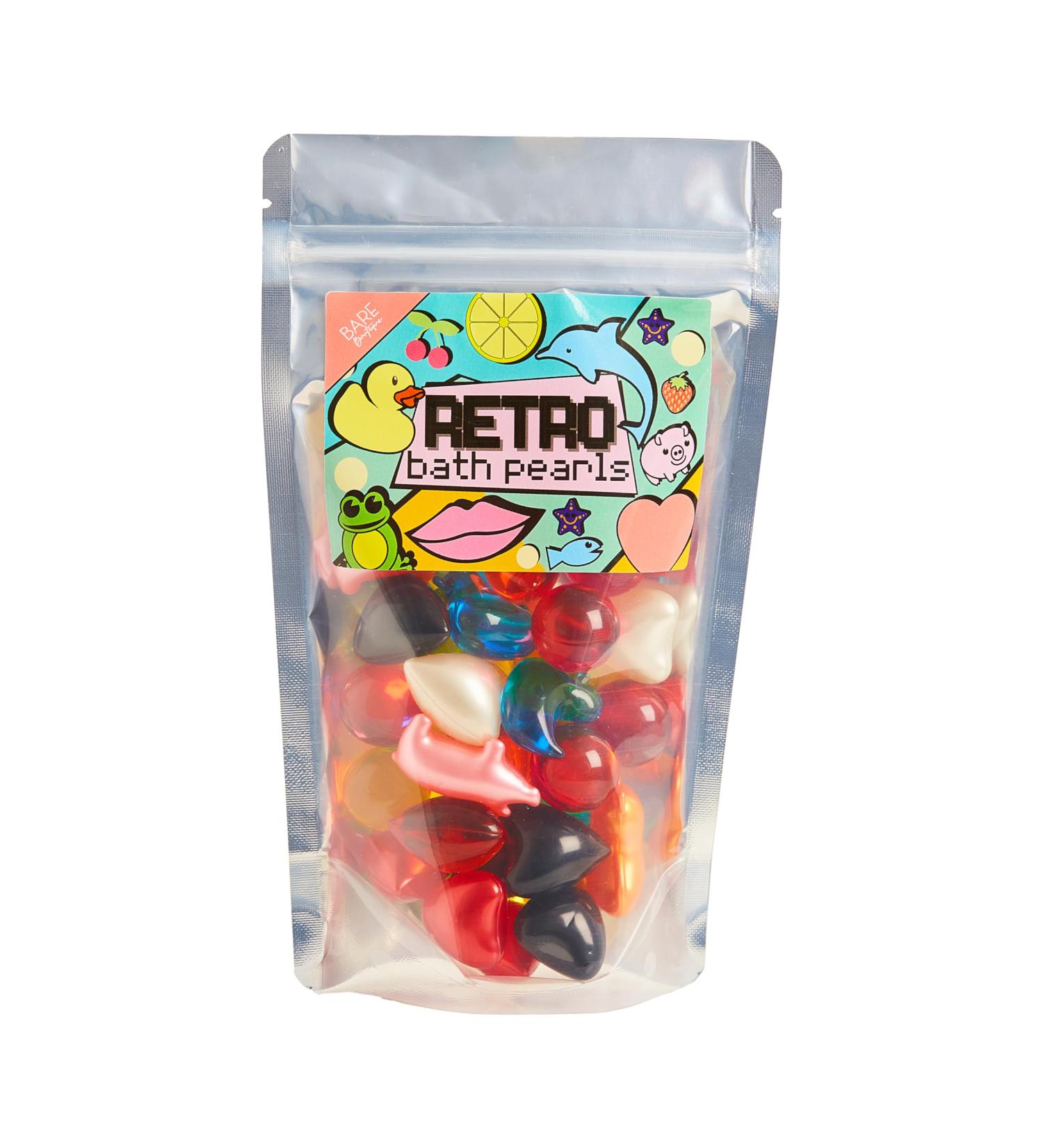 Retro Bath Pearls Jumbo Pack. 30 Assorted Bath Pearls Various Shapes and Scents. Animals Hearts Stars Pearls. Ideal Stocking Filler Quirky Gift Secret Santa Gift