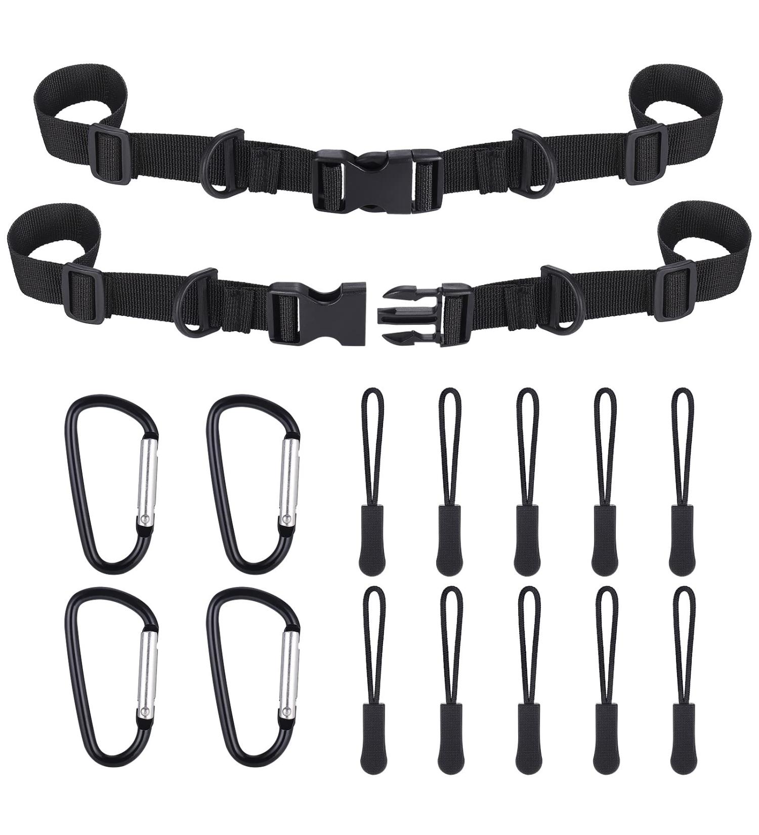 Adjustable Backpack Chest Straps - 2-Piece Set with S-Ring Lock & Zipper Tags for Hiking Climbing & Jogging - Buy Online on GoSupps.com