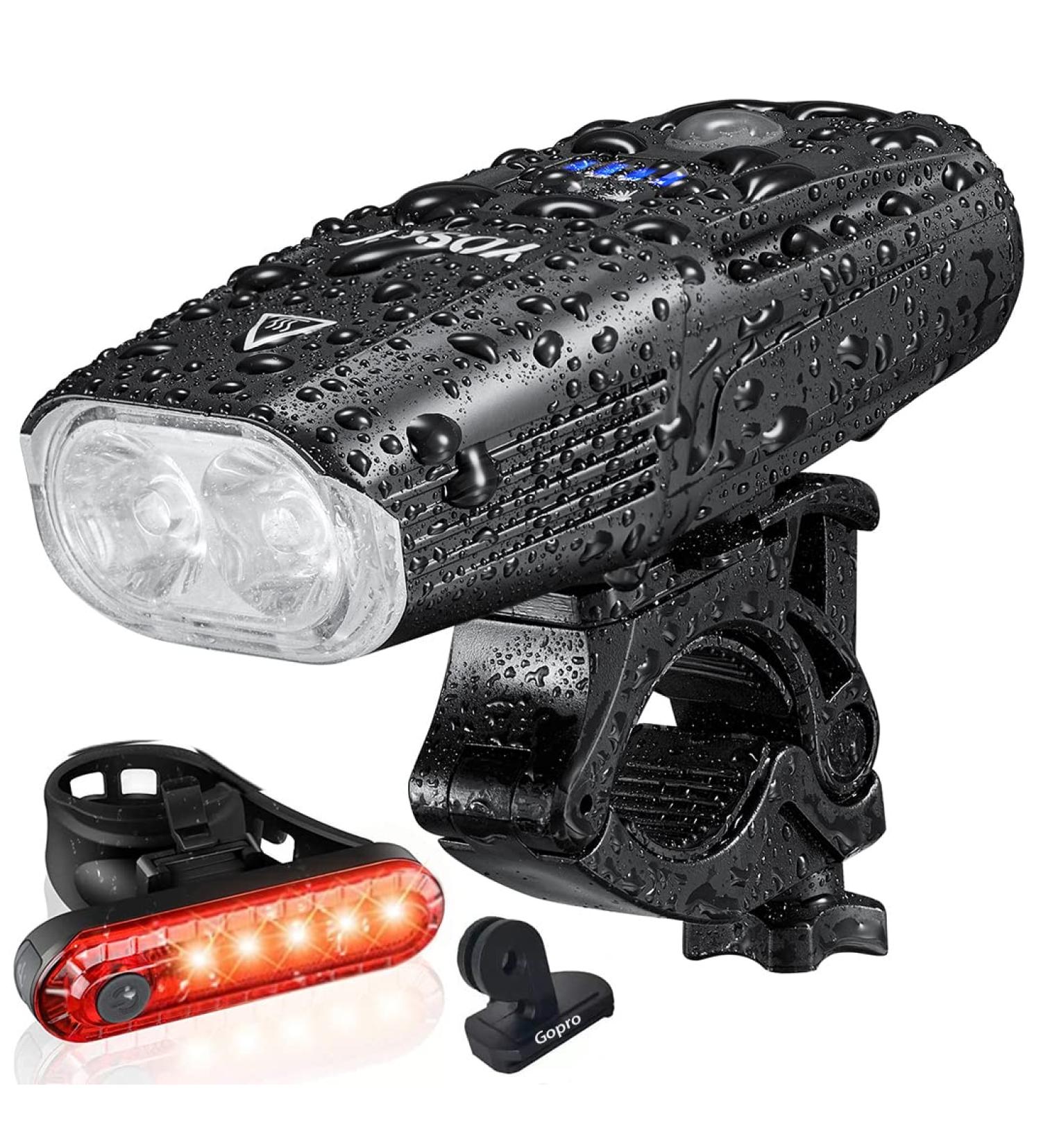Yosky USB Rechargeable Bike Light Set - 1000 Lumens Front and Back Lights for Night Riding - Super Bright Headlight and Tail Light for Adults, Kids, Men, Women - Buy Online on GoSupps.com