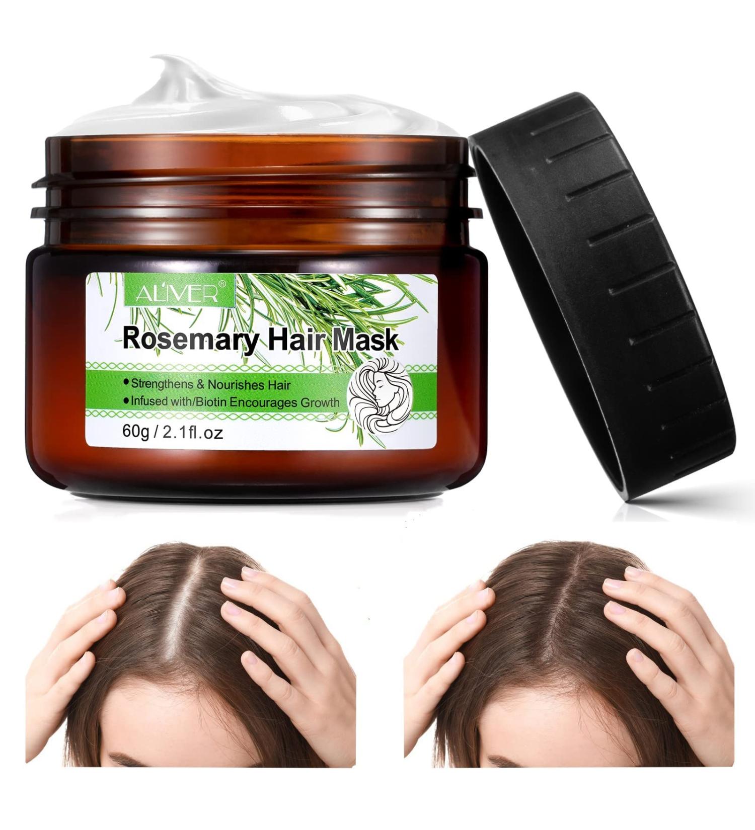 Purvigor Natural Rosemary Mint Hair Mask with Biotin - Deep Conditioner for Dry Damaged & Frizzy Hair | 2 fl. oz - International Shipping Available - Buy Online on GoSupps.com