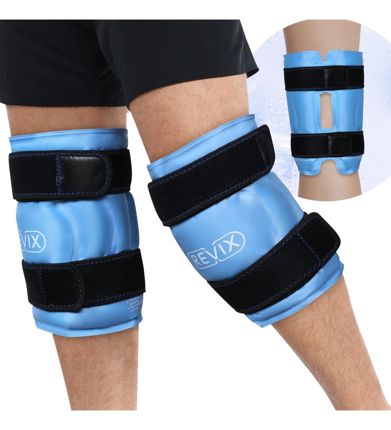 Revix XL Reusable Knee Cooling Pads - Gel Cool Pack for Pain Relief Swelling & Recovery - 2 Pieces with Velcro Fastener (Blue) - Buy Online on GoSupps.com