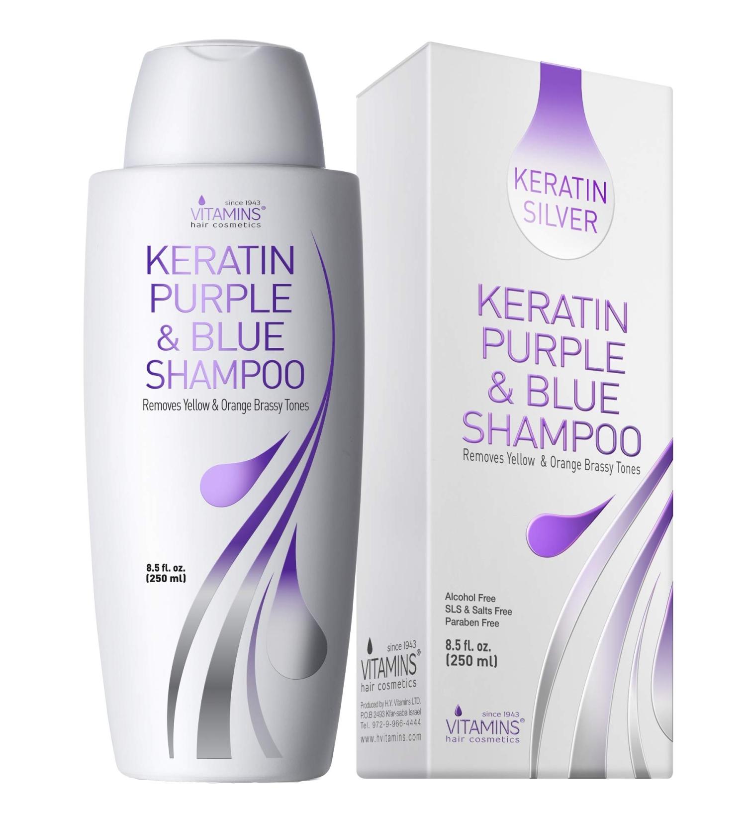Vitamins Keratin Purple Toning Shampoo - Brassiness Toner for Blonde & Gray Hair - Buy Online on GoSupps.com