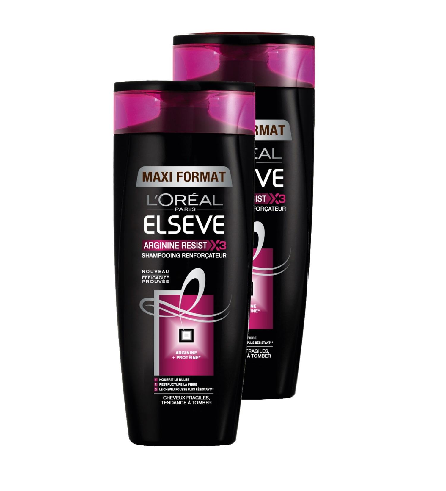 L'Oréal Paris Elsève Arginine Resist X3 Strengthening Shampoo 400ml Pack of 2