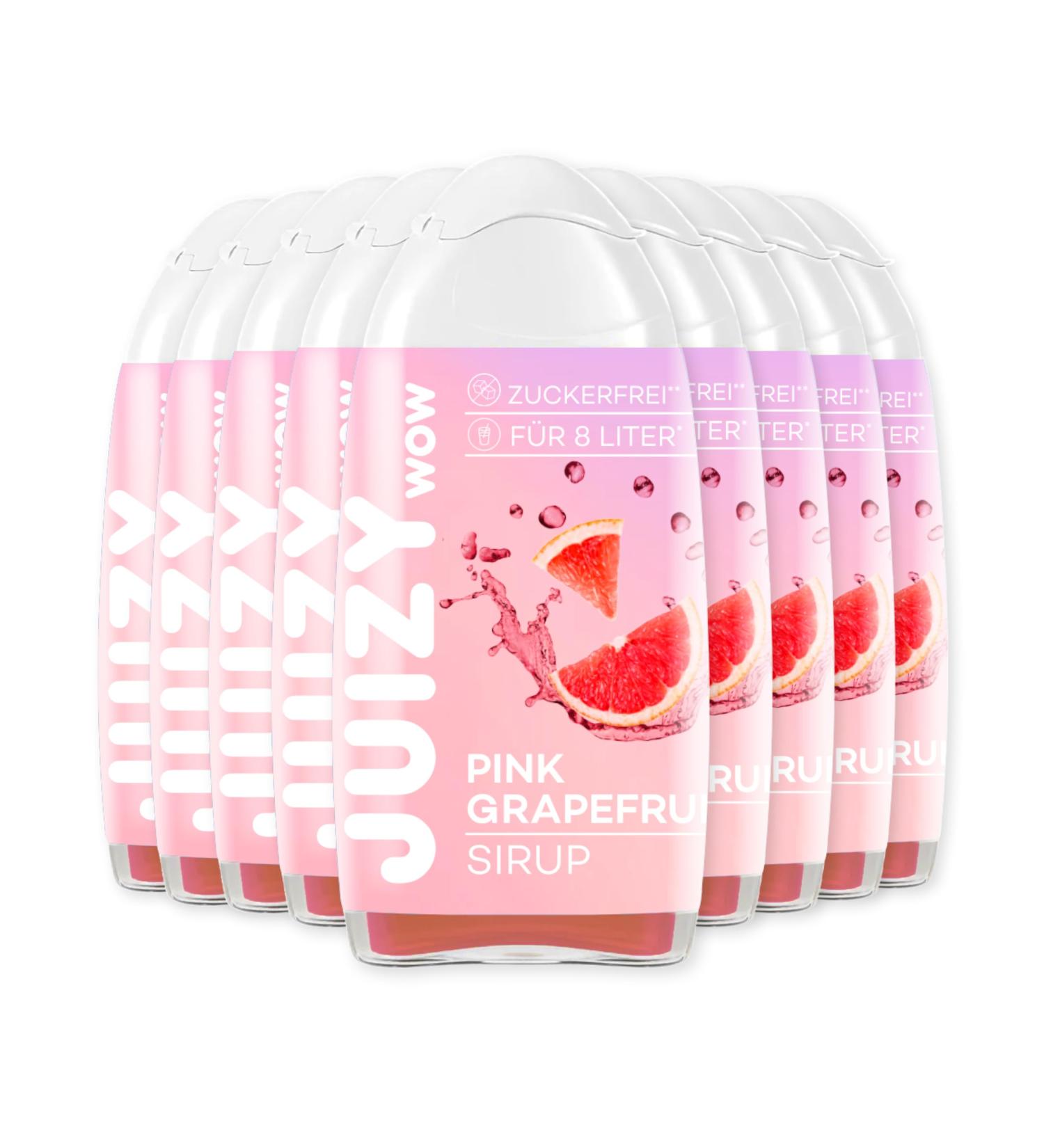 Juizy WoW Sugar-Free Beverage Syrup - 9 x 65ml Pink Grapefruit | Zero Calories | Vegan | Natural Concentrate for Up to 108L Drink - Buy Online on GoSupps.com